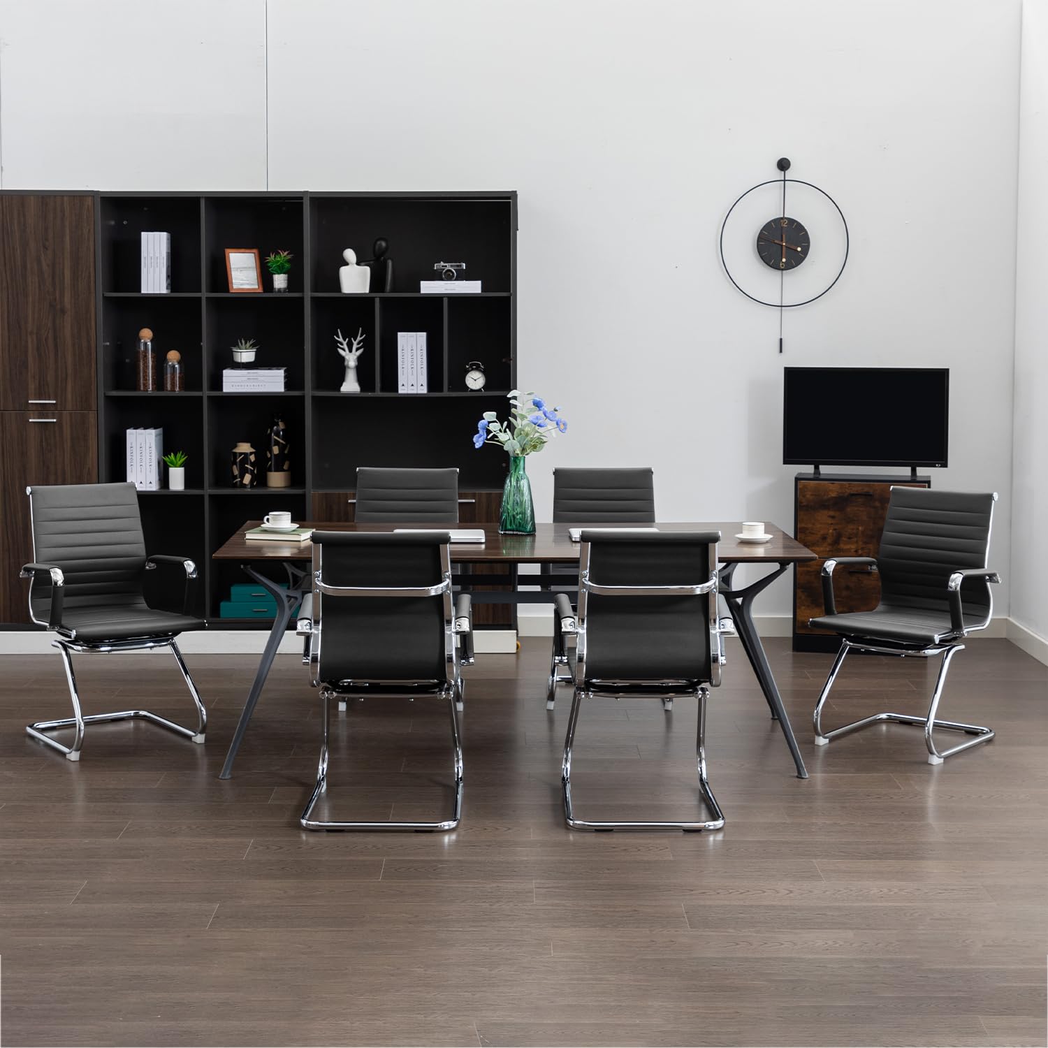 Modern Leather Guest & Reception Chair Set (2 Pack)
