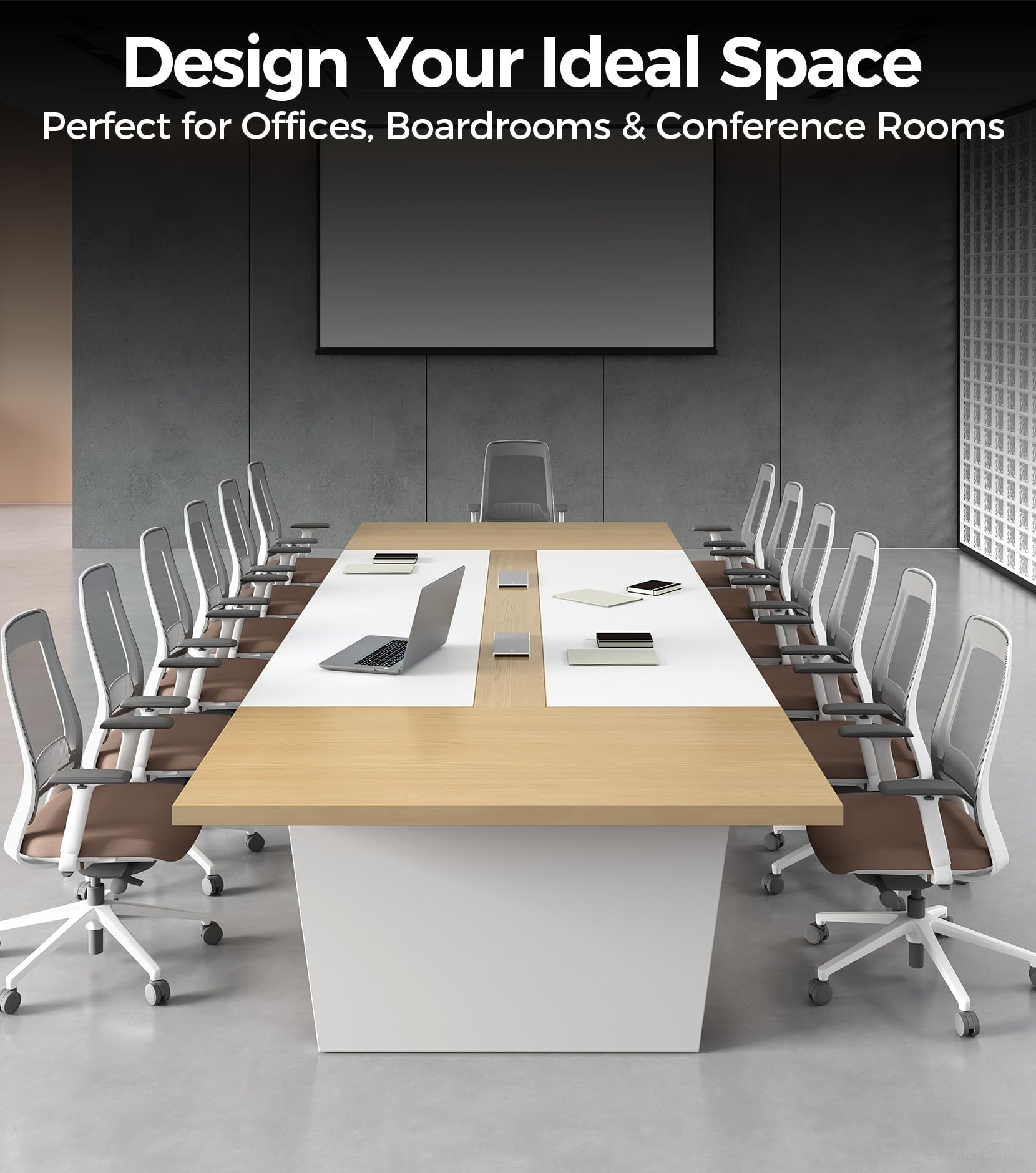 Large Conference Table with Cable Management