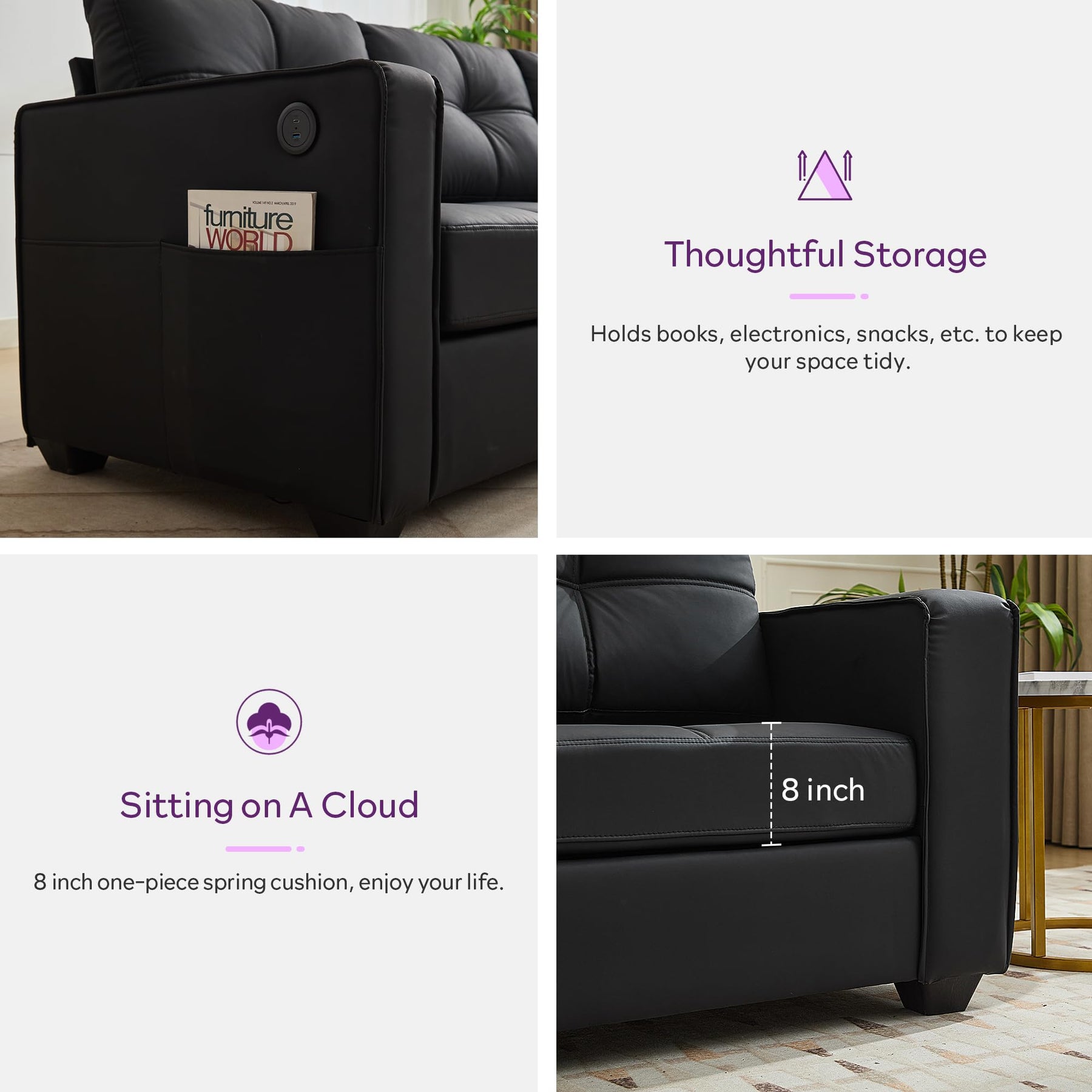 TYBOATLE Faux Leater Sofa