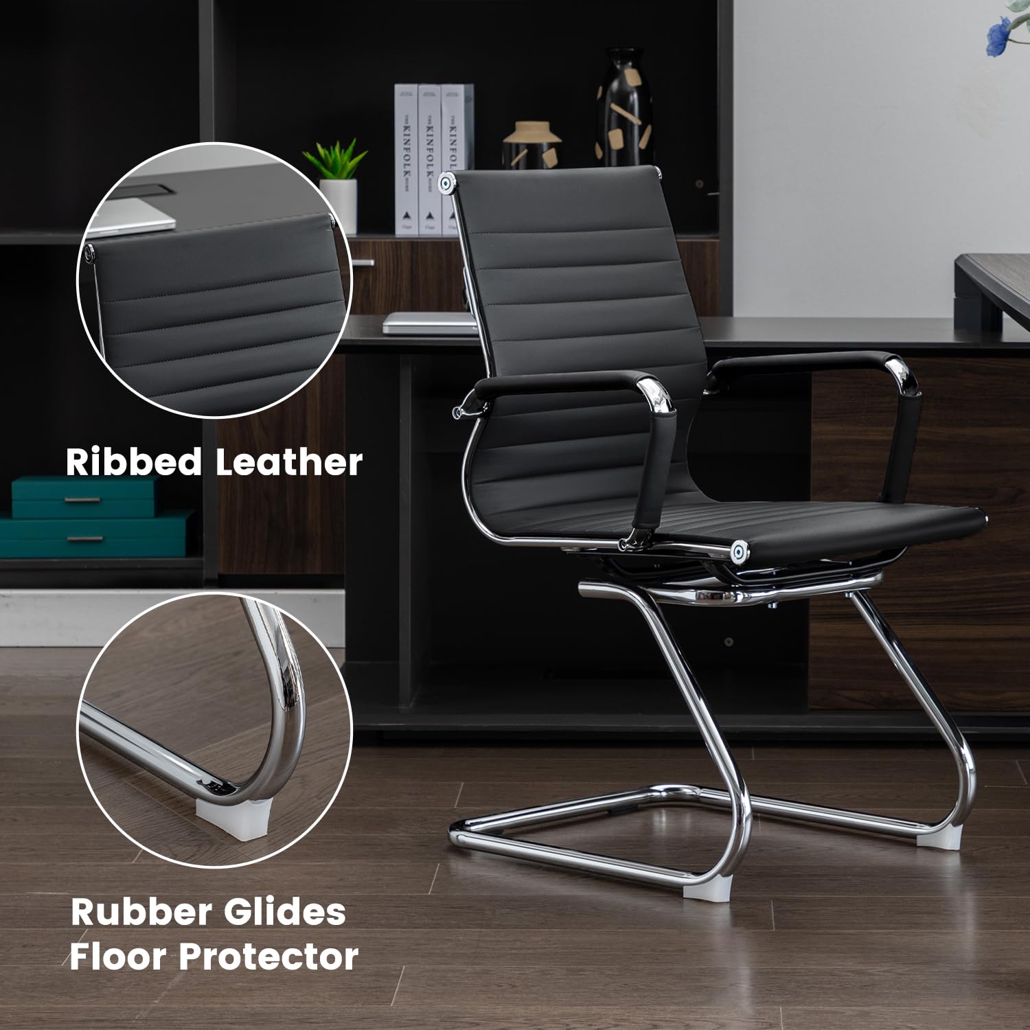 Modern Leather Guest & Reception Chair Set (2 Pack)