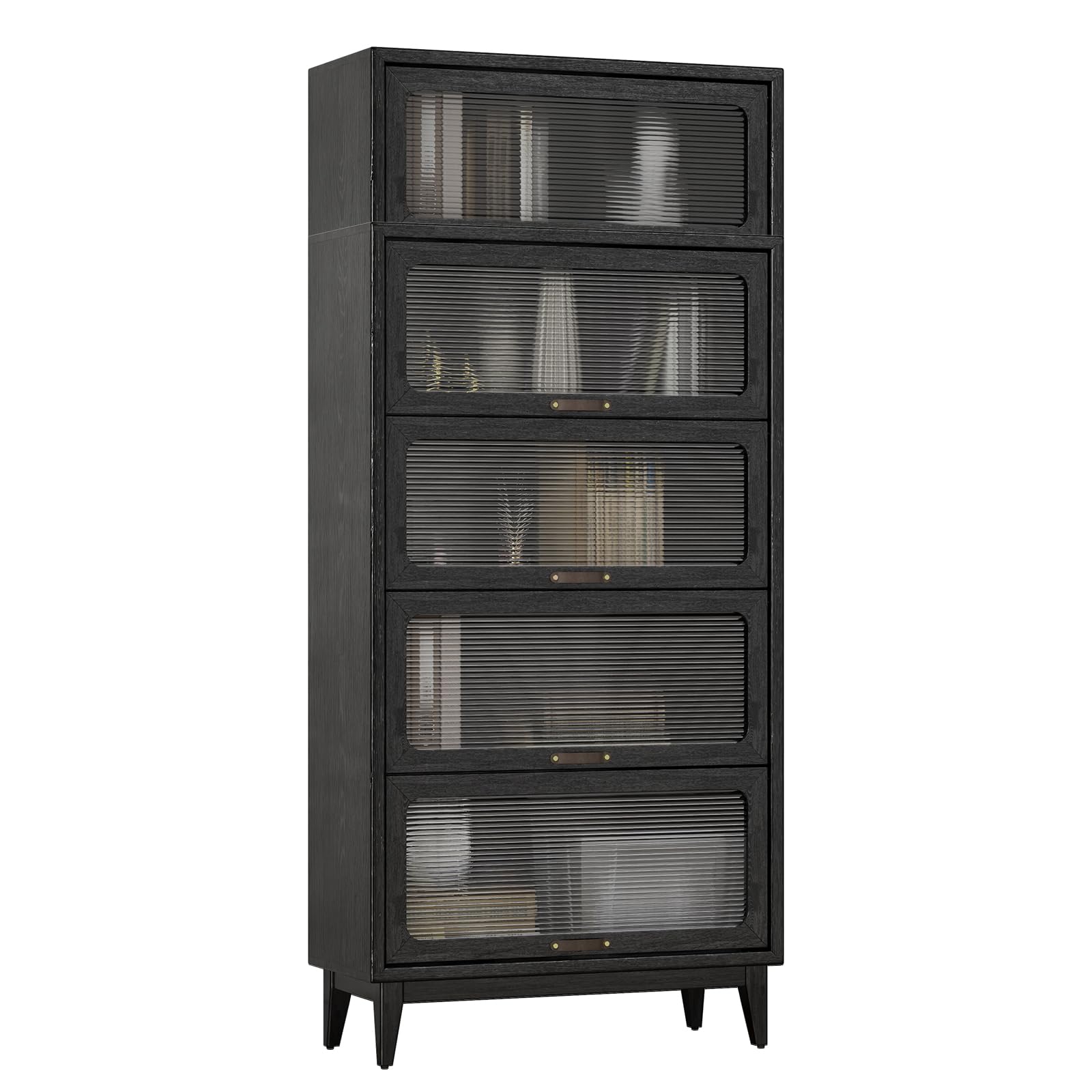 72" Solid Wood Bookcase with Doors