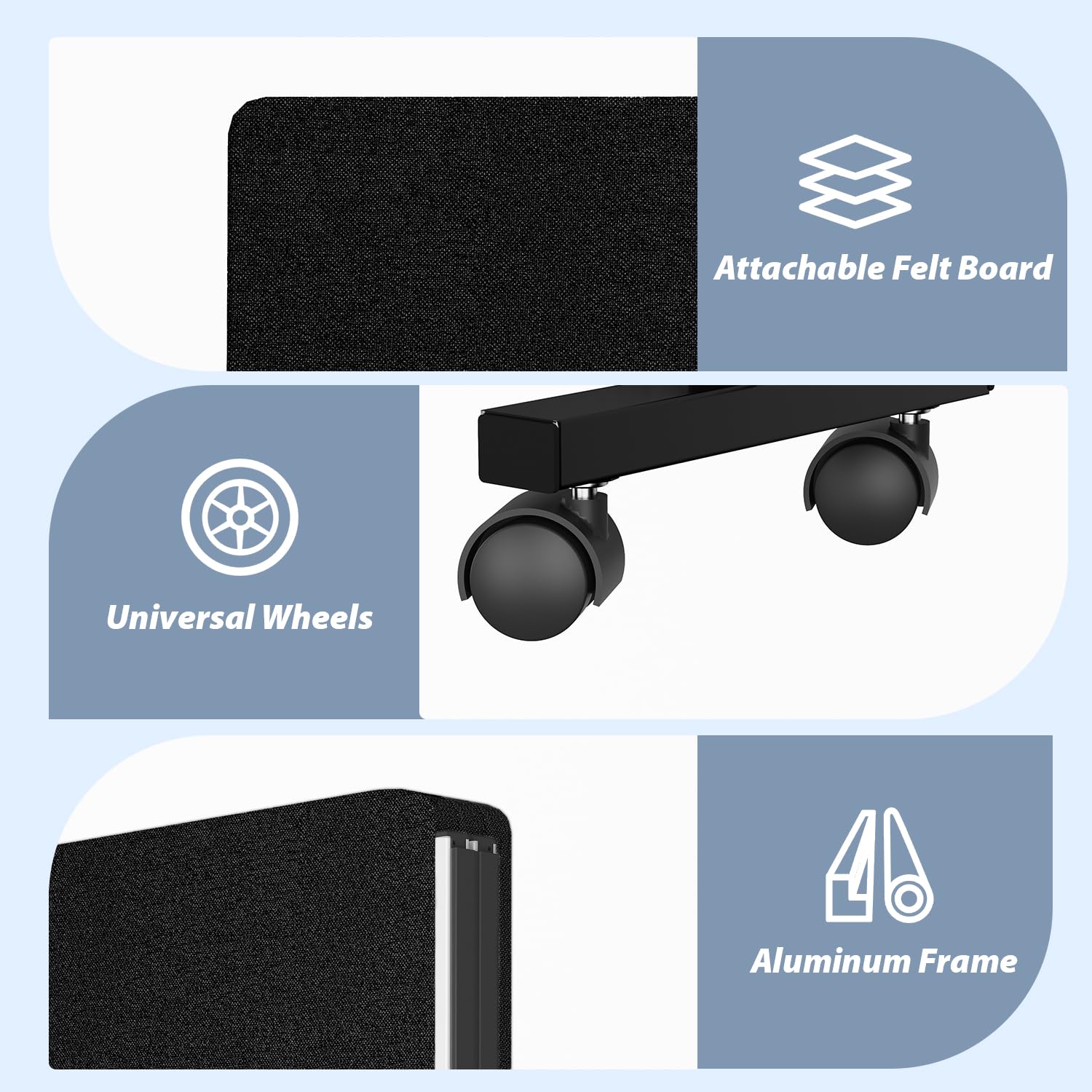 Soundproof Room Divider with Wheels
