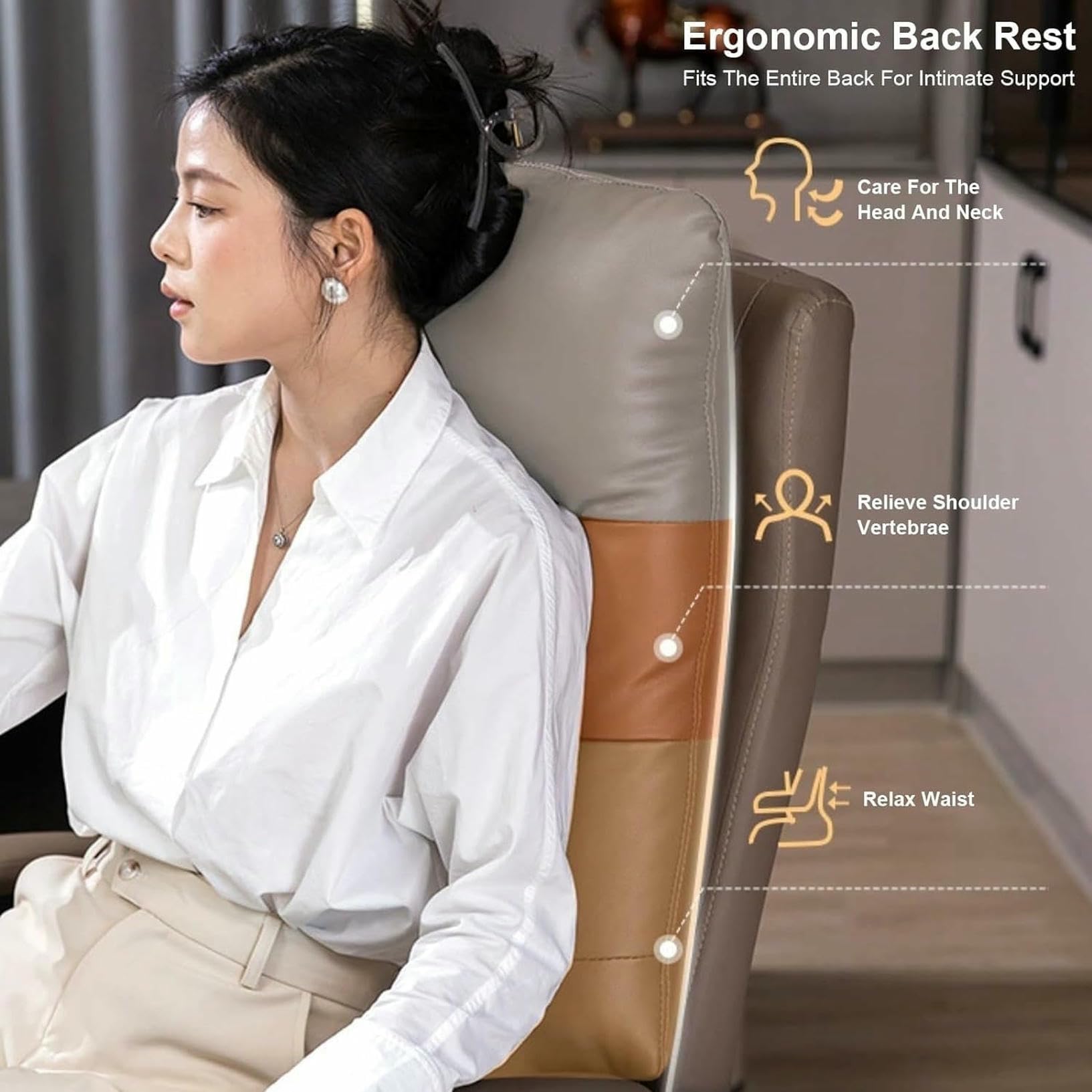 Executive Leather Office Chair with Footrest