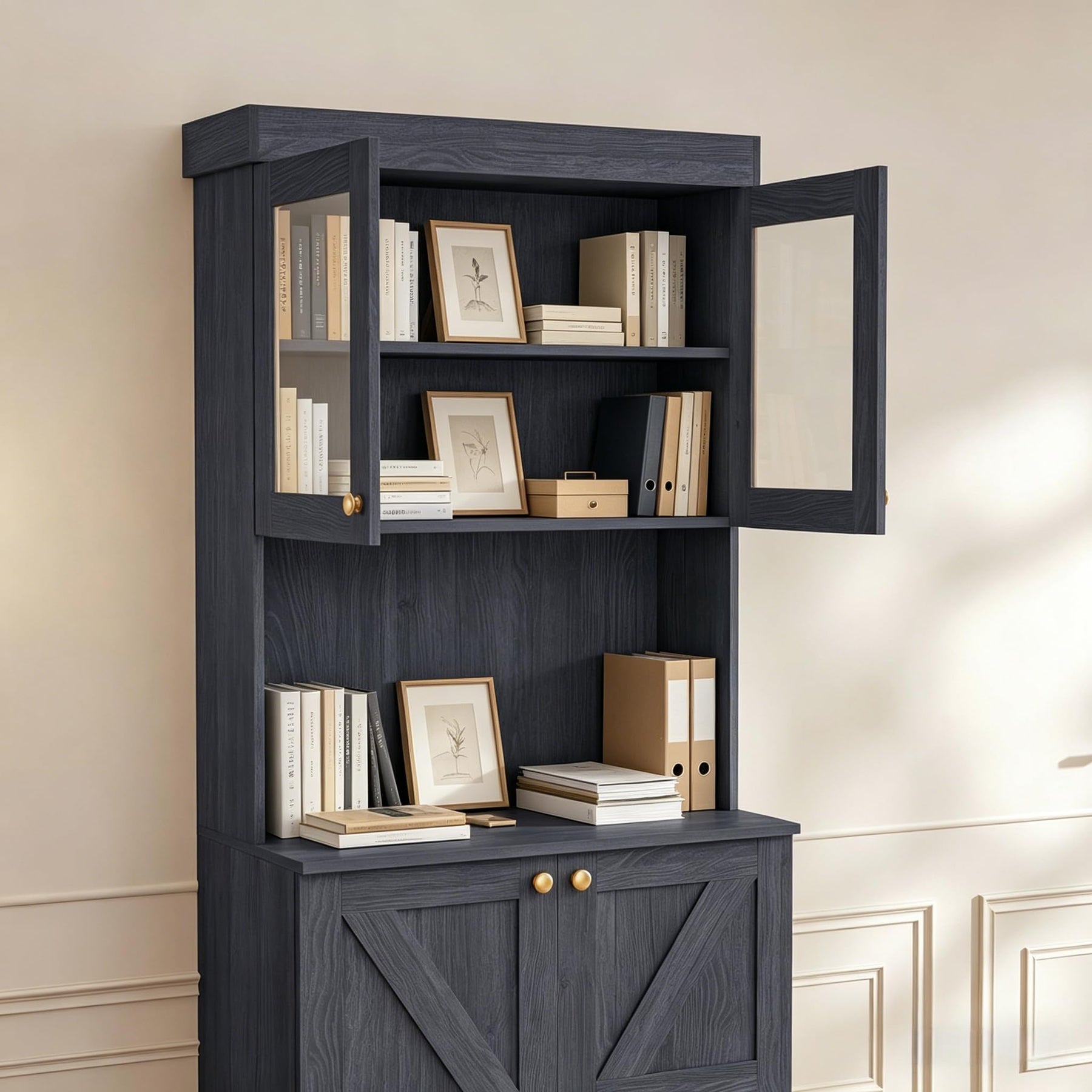 Lynsunix 71" Tall Modular Farmhouse Bookcases-PO（260515