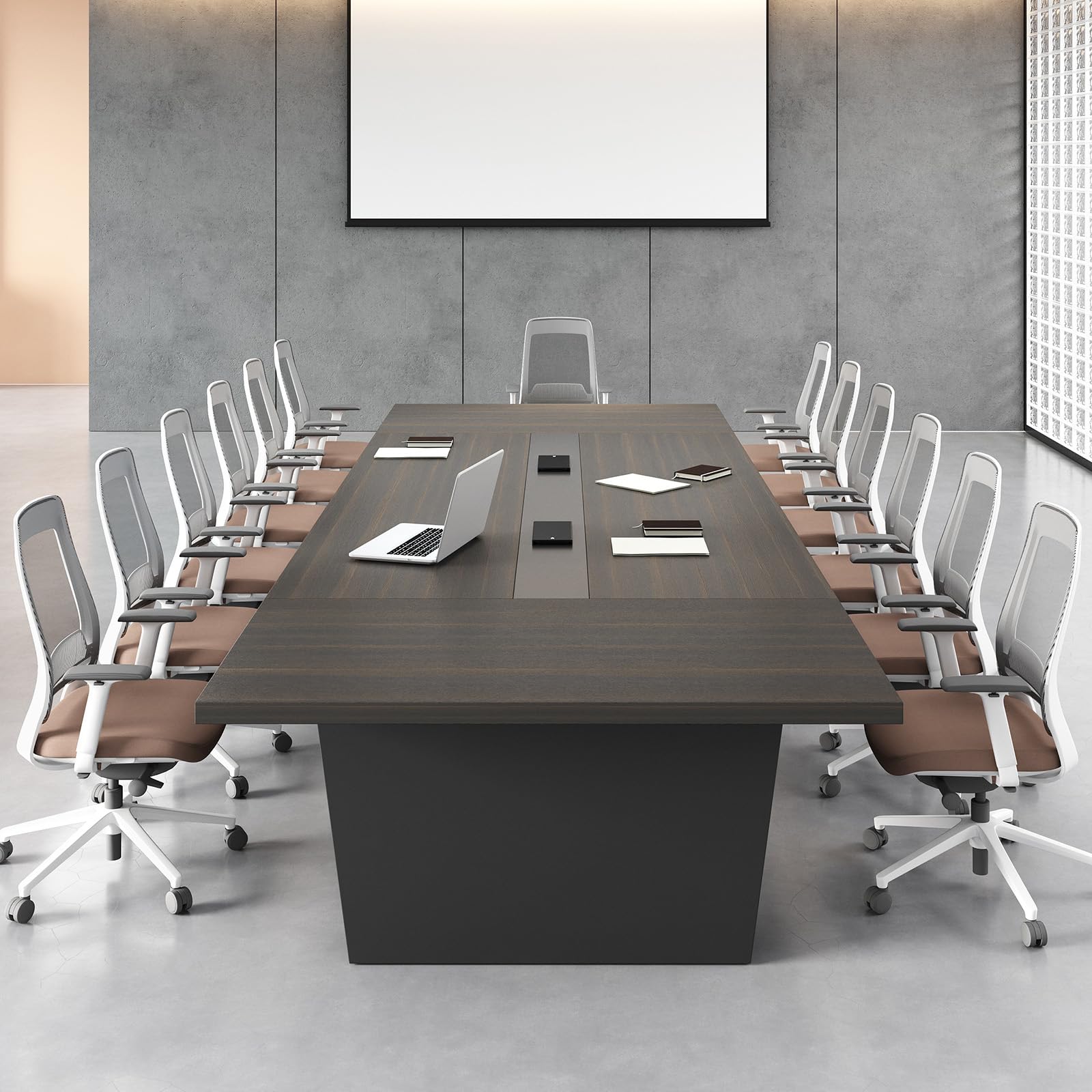 Large Conference Table with Cable Management