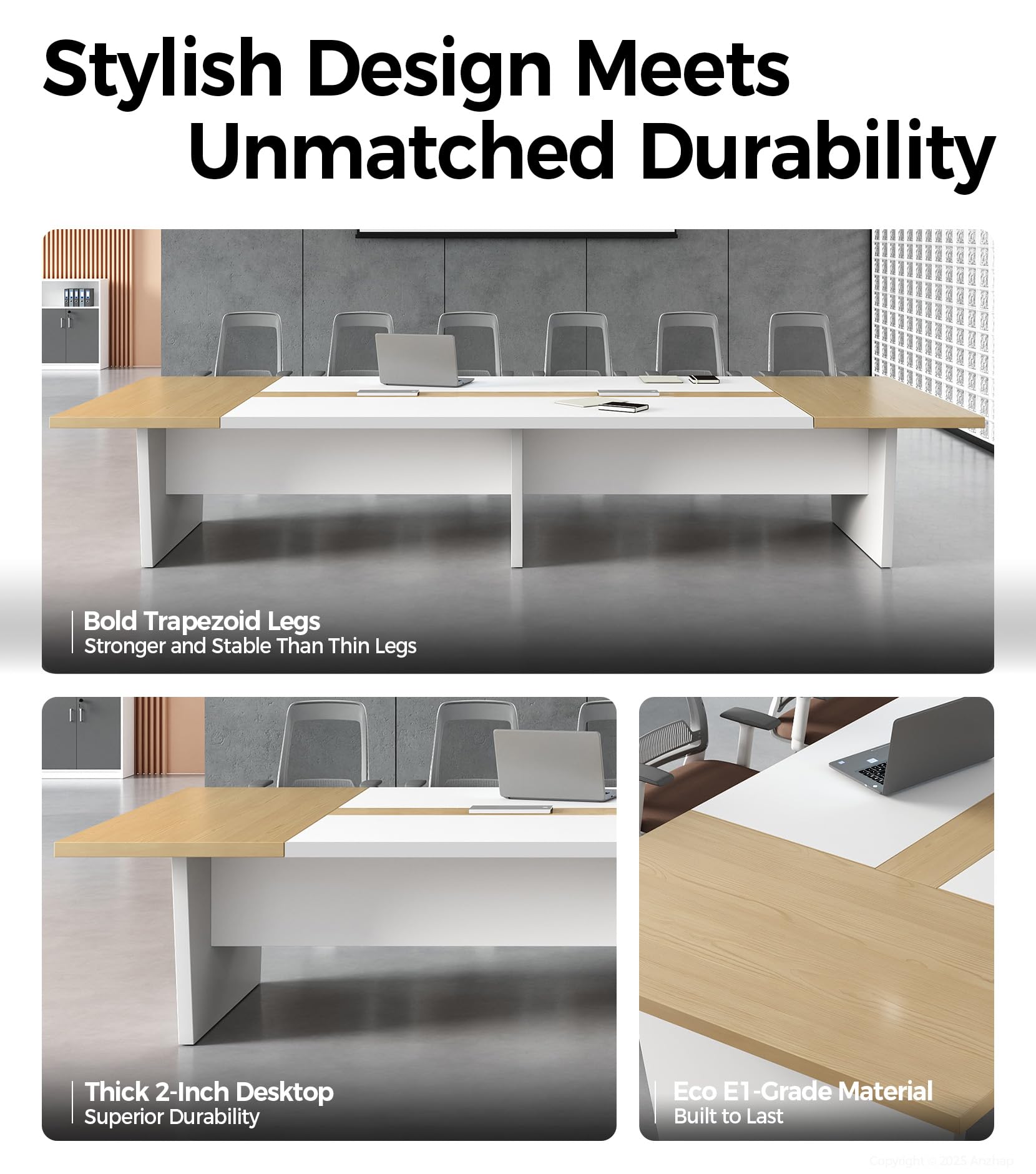 Large Conference Table with Cable Management