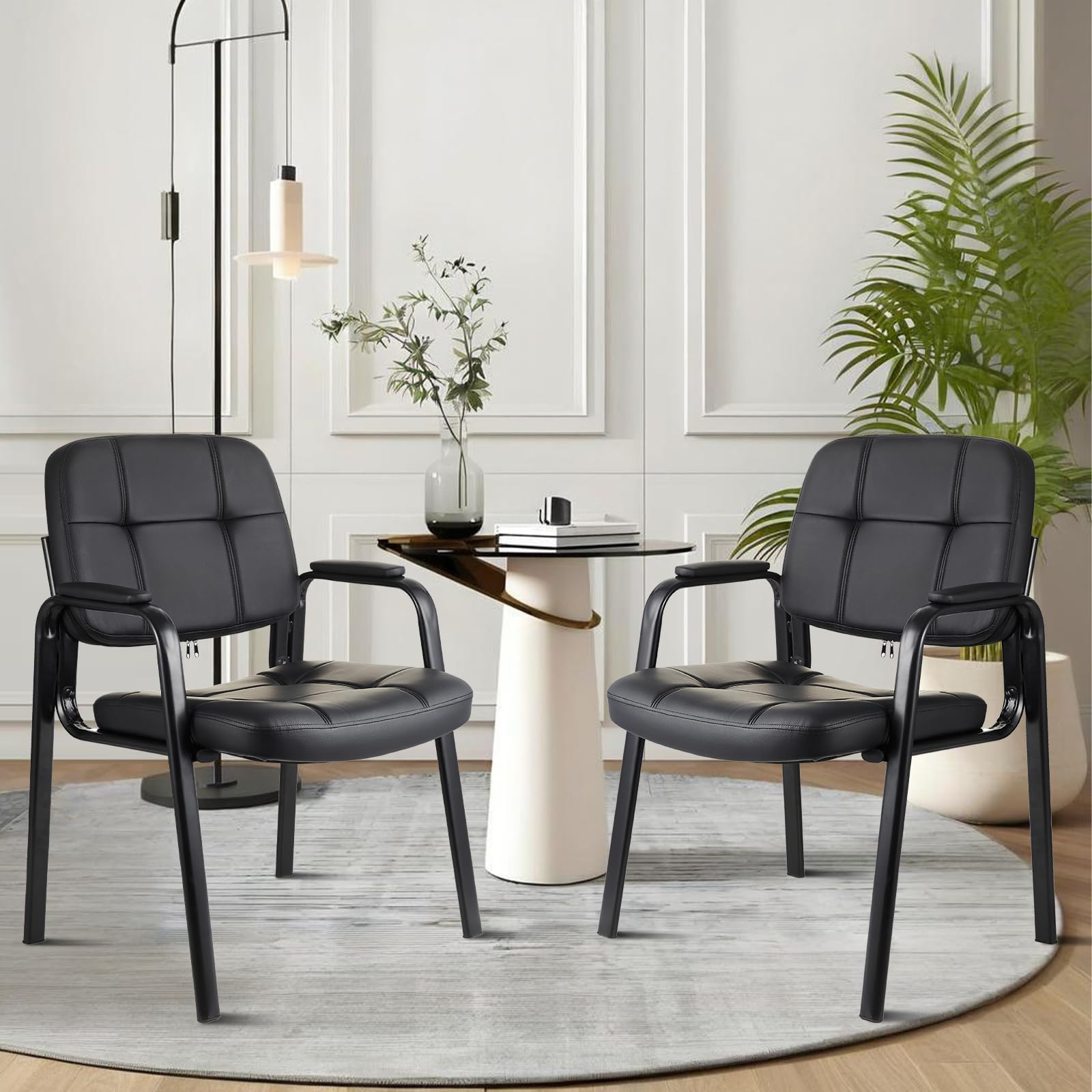 CLATINA Big & Tall Leather Waiting Room Guest Chair