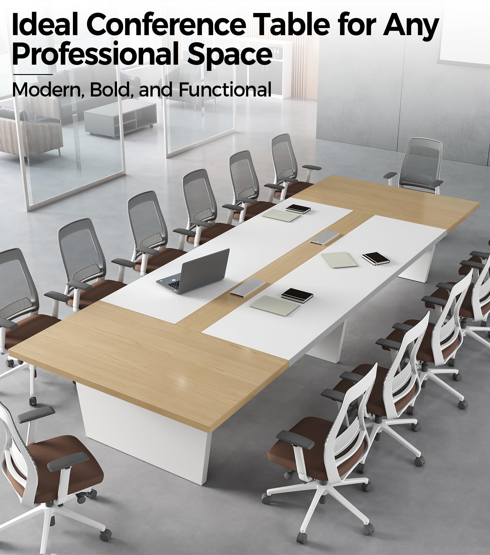 Large Conference Table with Cable Management