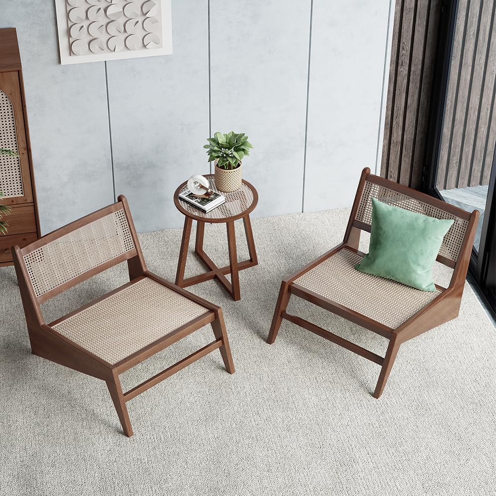 Japandi Rattan & Wood Lounge Chair