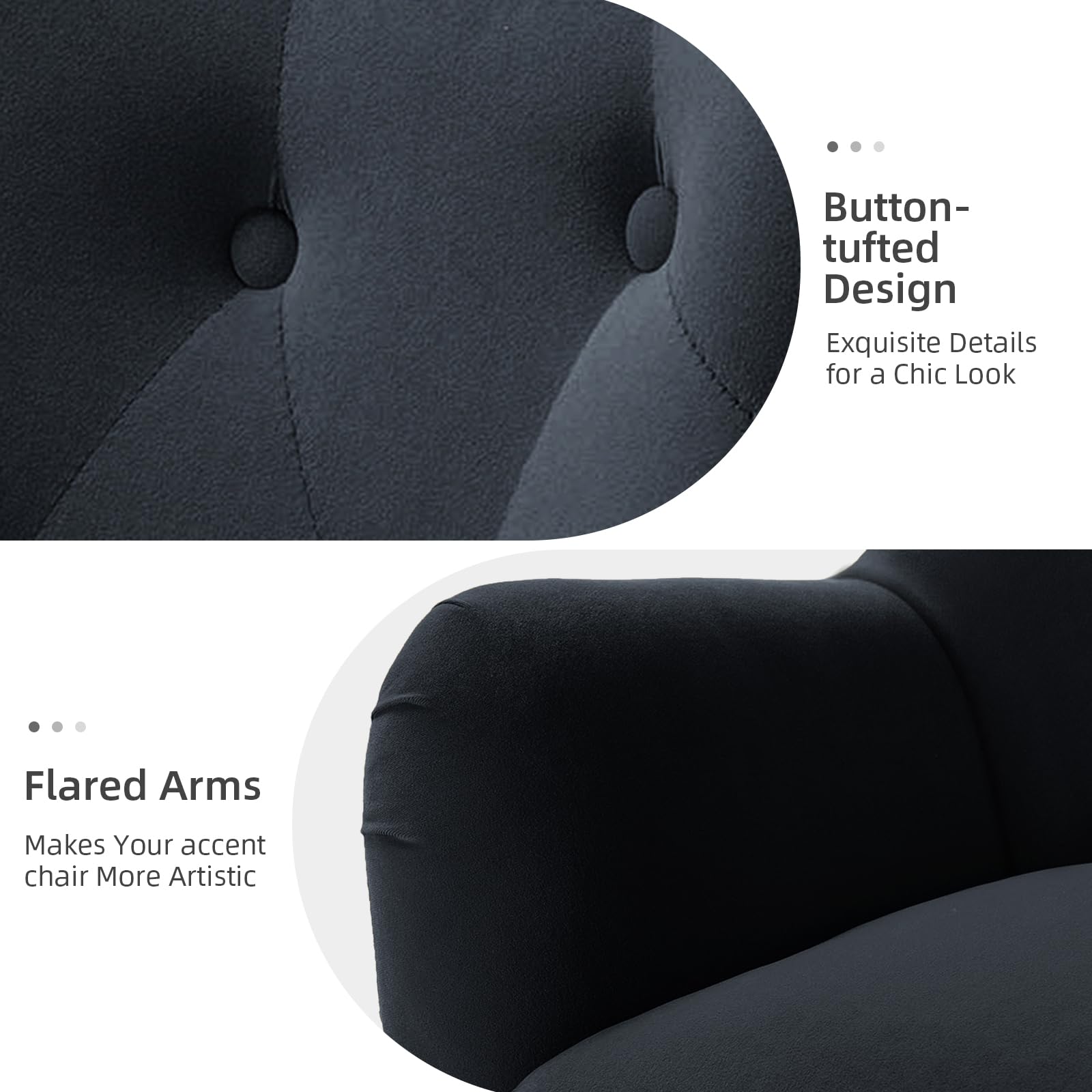 Velvet Wingback Accent Chair with Gold Legs