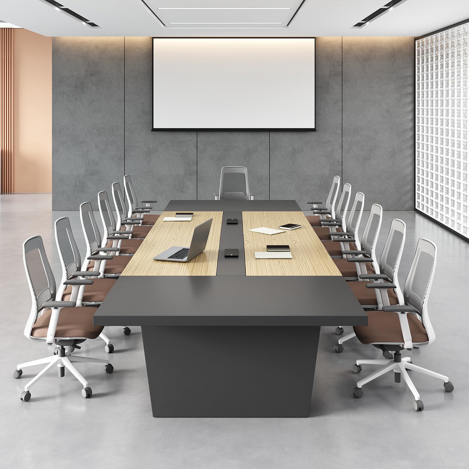 Large Conference Table with Cable Management