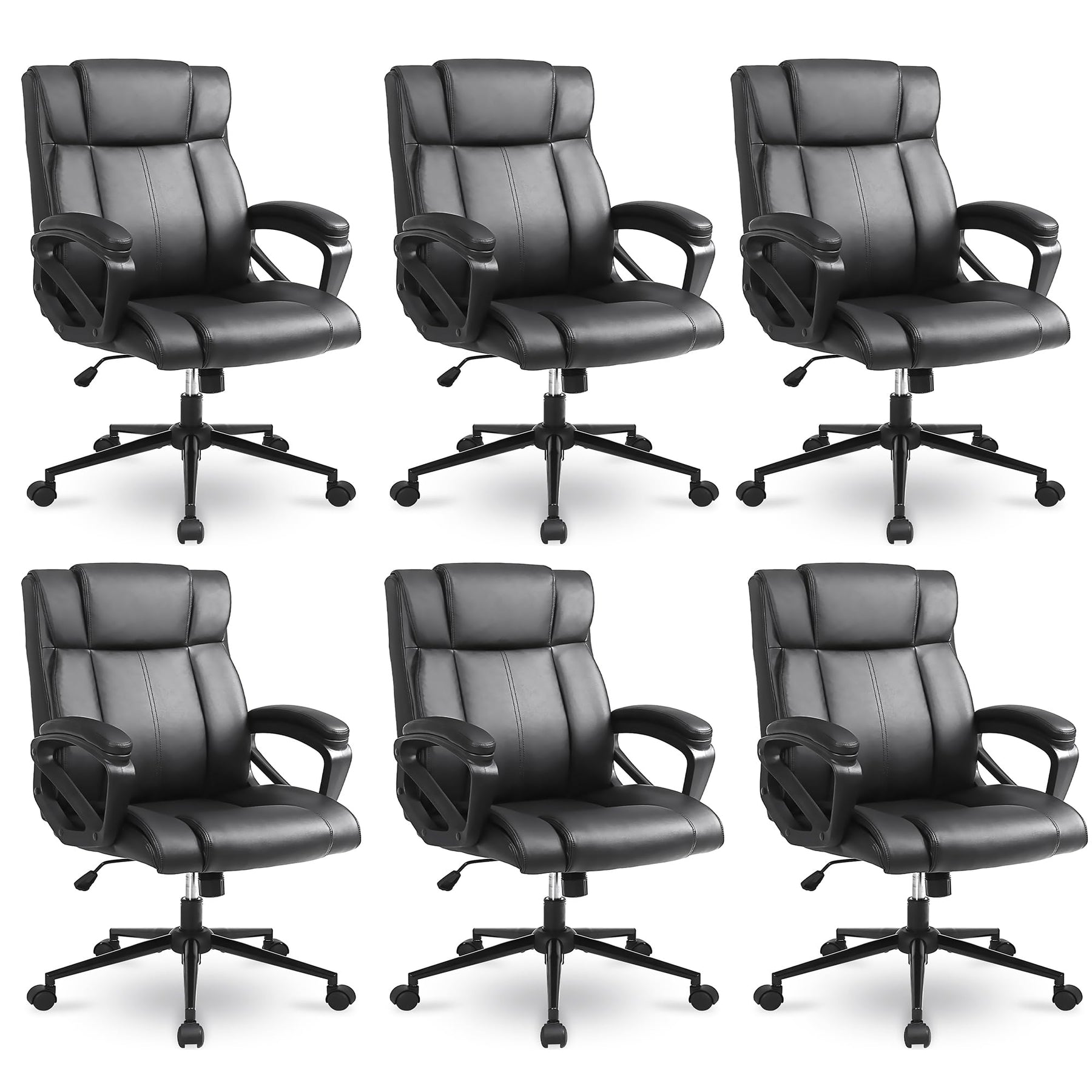 Executive Office Chair Set of 6 with Lumbar Support