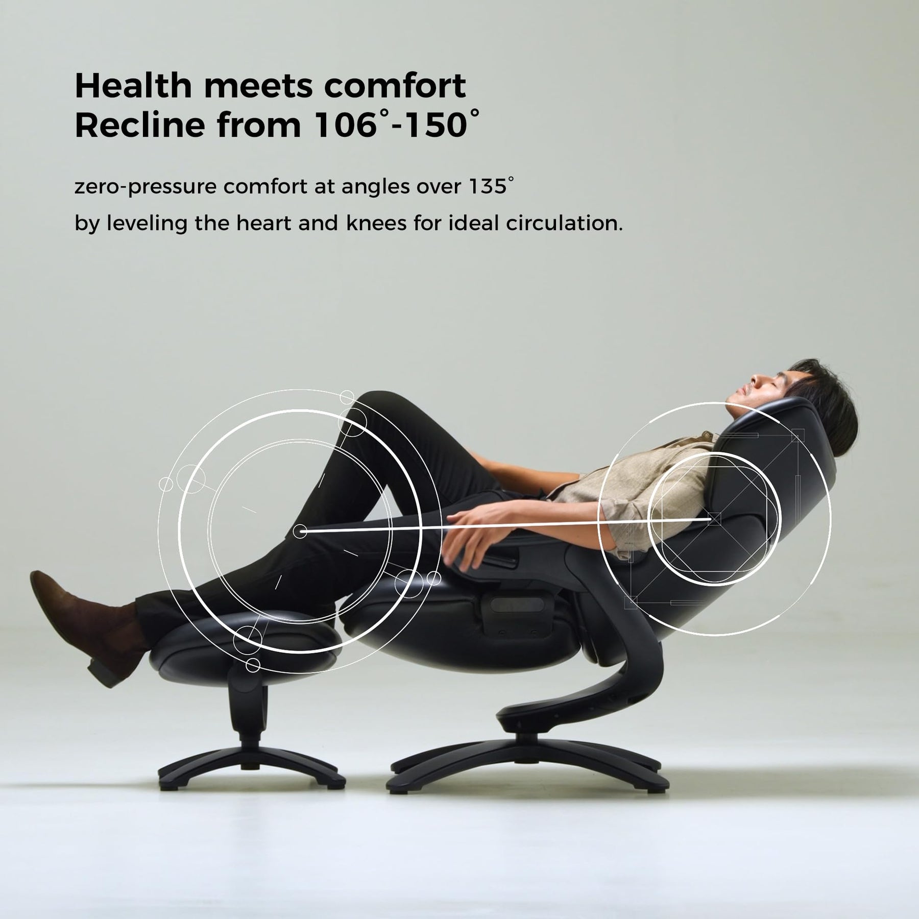 Genuine Leather Reclining Swivel Chair with Ottoman