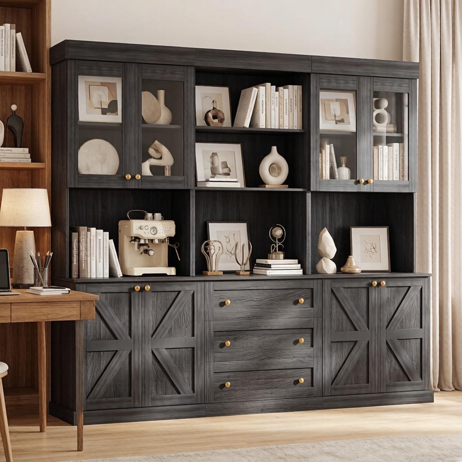 Lynsunix 71" Tall Modular Farmhouse Bookcases-PO（260515