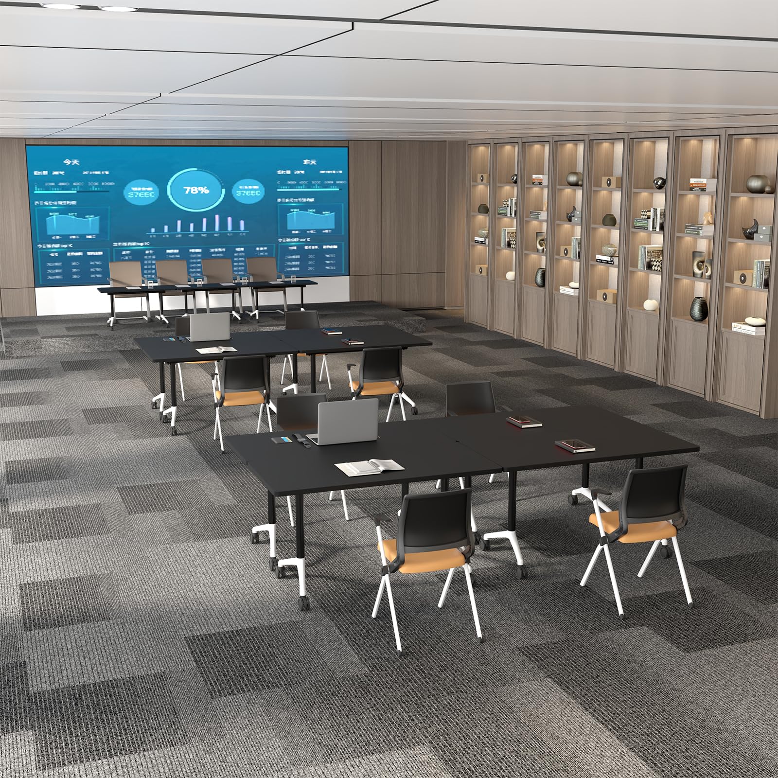 Modular Folding Conference Table with Wheels