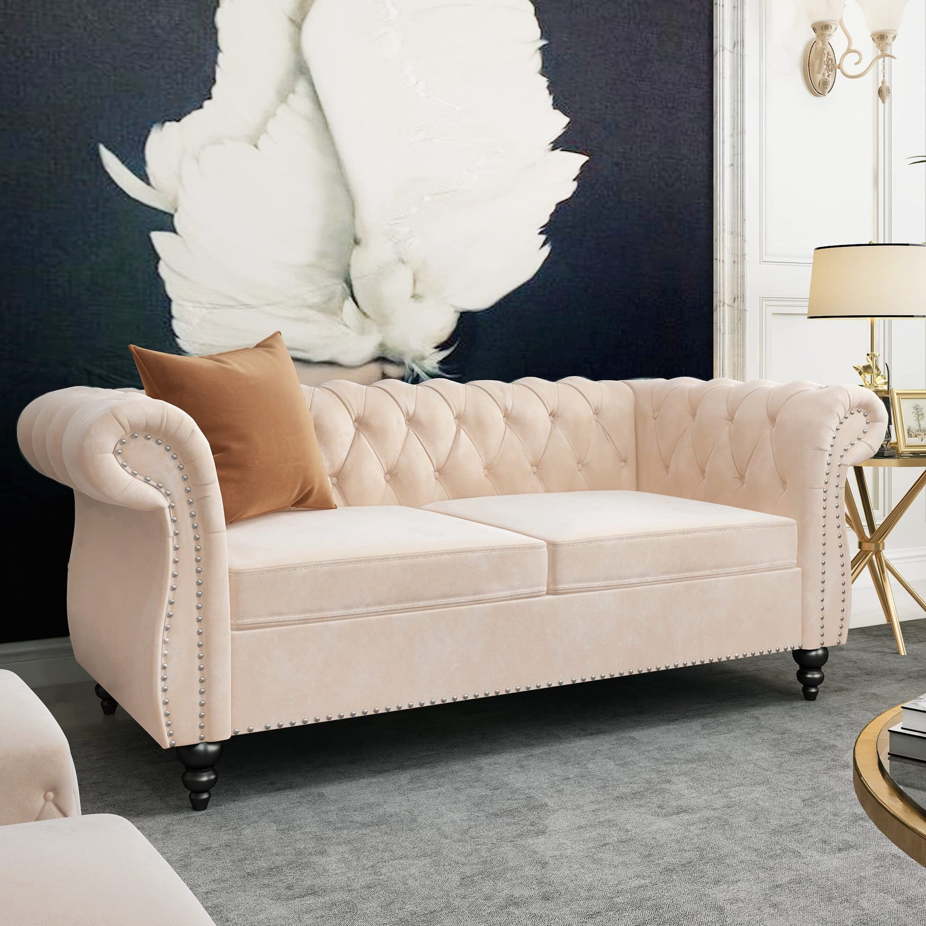 Chesterfield Sofa & Chair Living Room Set
