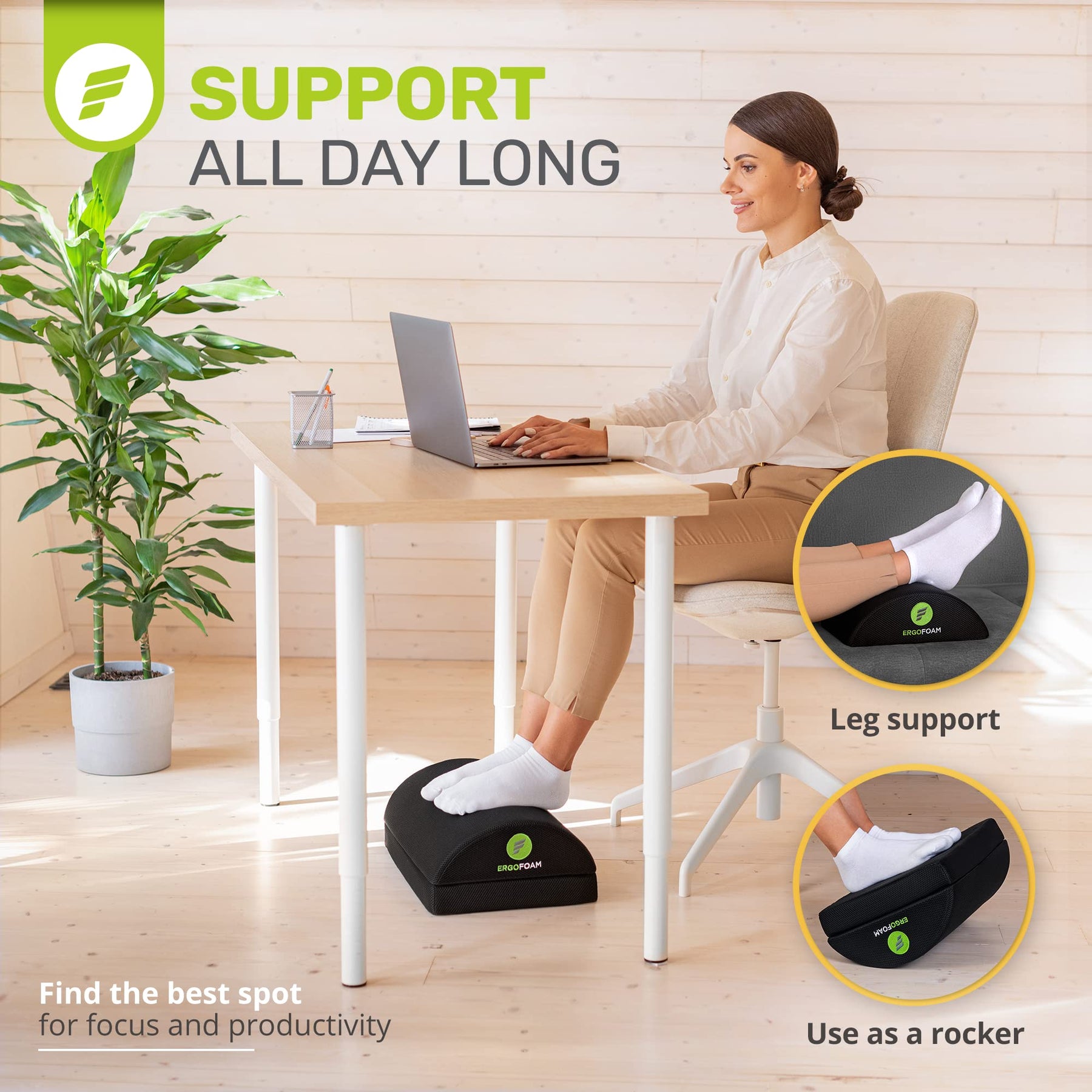 Adjustable Under-Desk Footrest