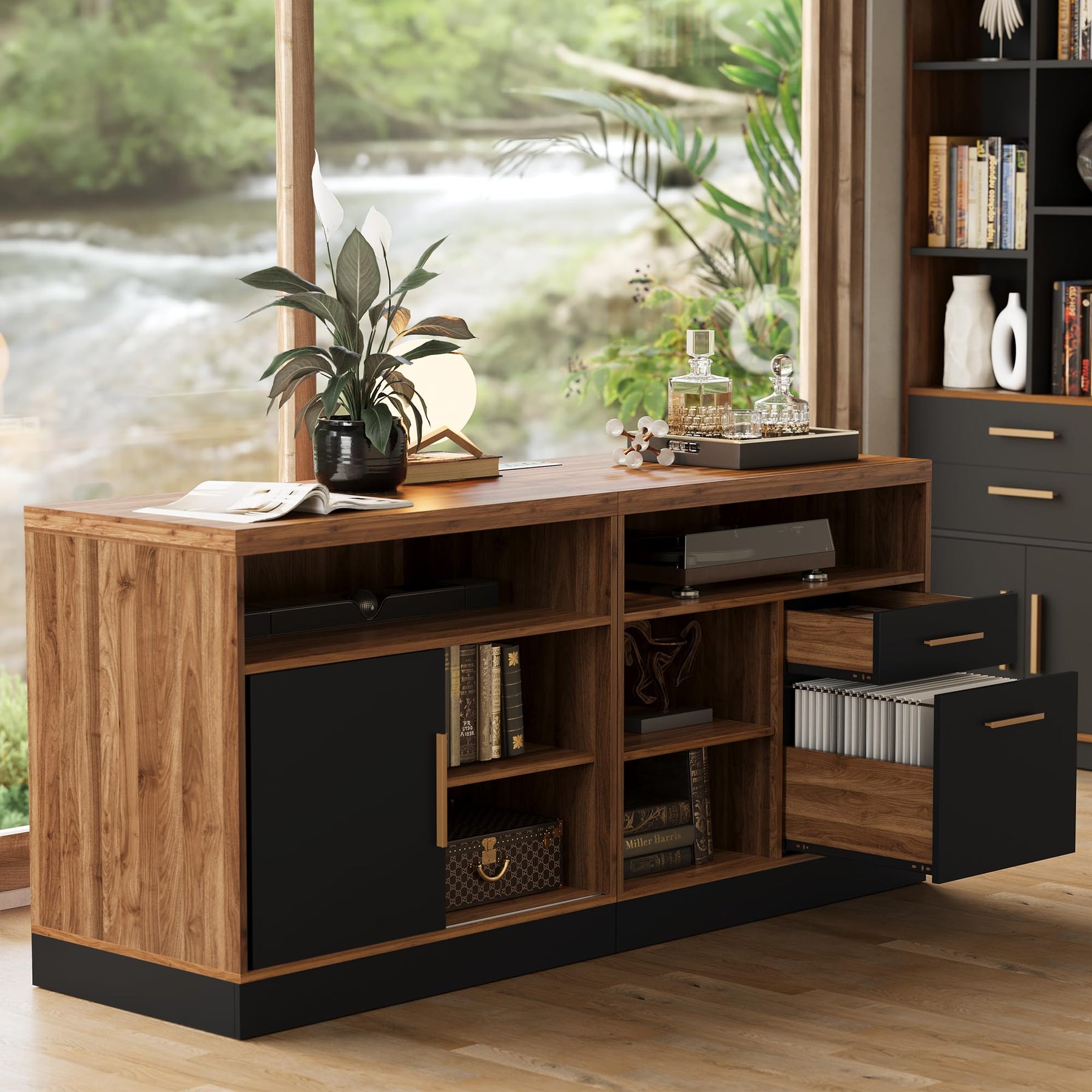 ModernMate 63" Wood Lateral File Cabinet with Lock, Filing Cabinet for Home Office