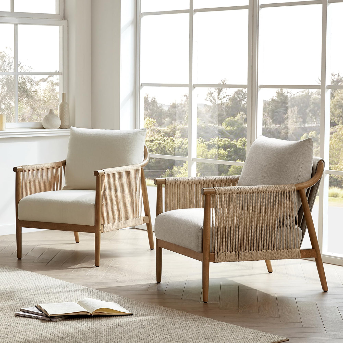 CHITA Braid Armchair, Modern Accent Chair for Living Room