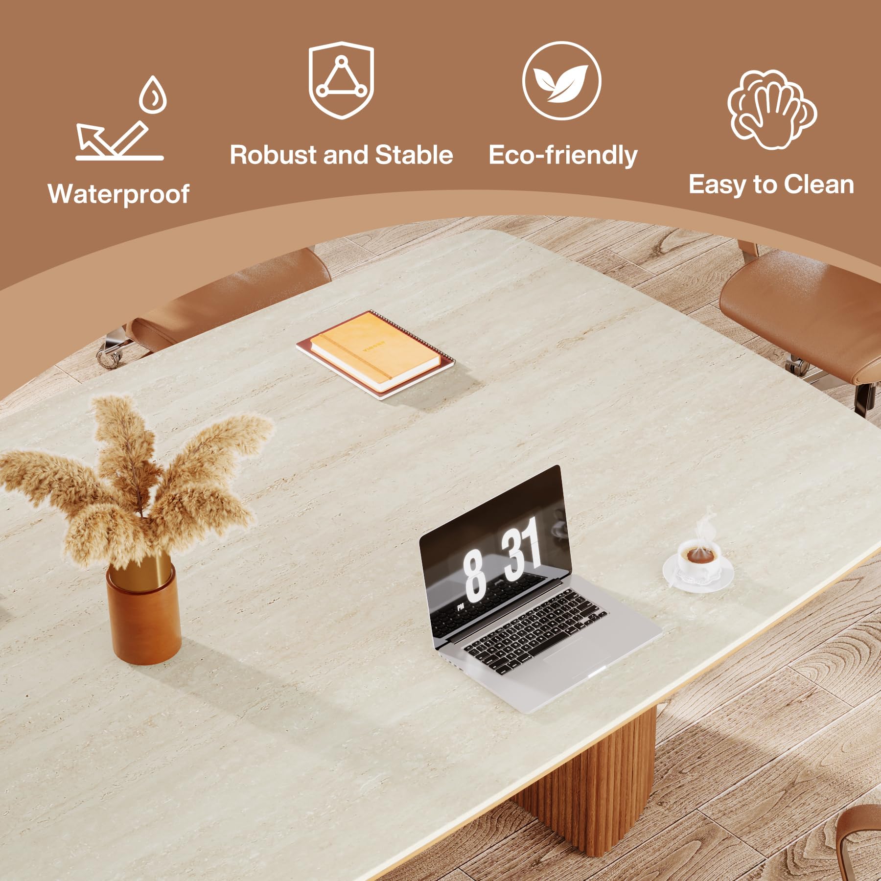 6.56ft Conference Table for 8–10 People