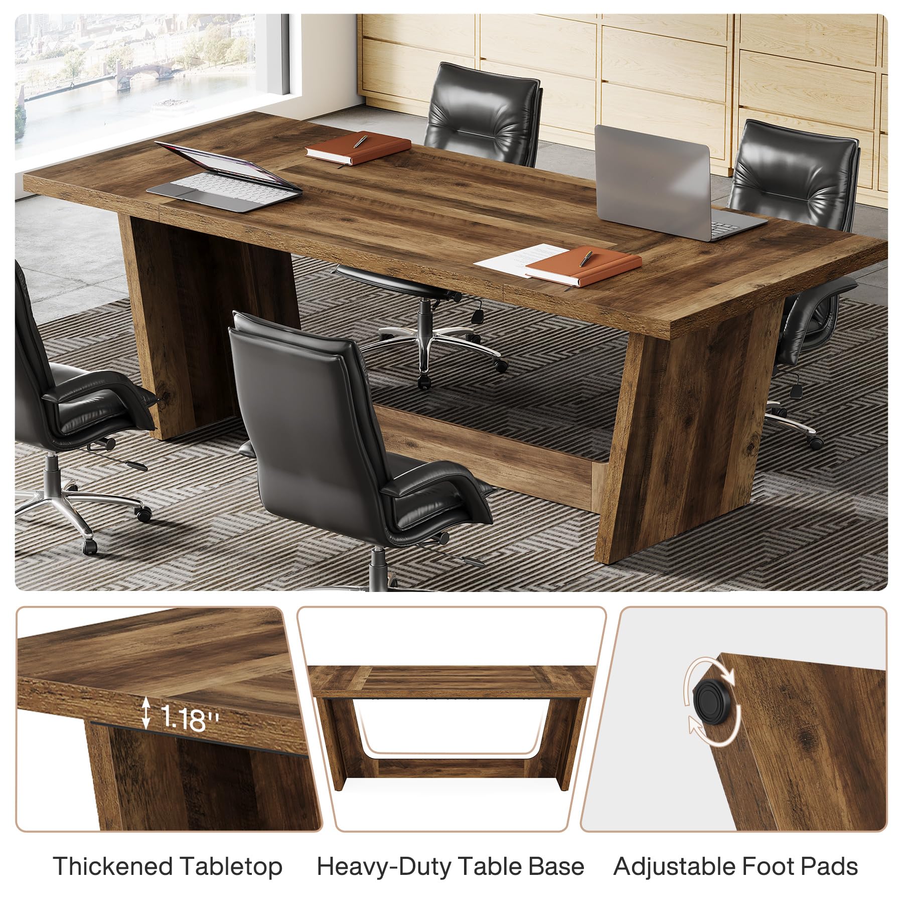 12FT Conference Table for 14–16 People