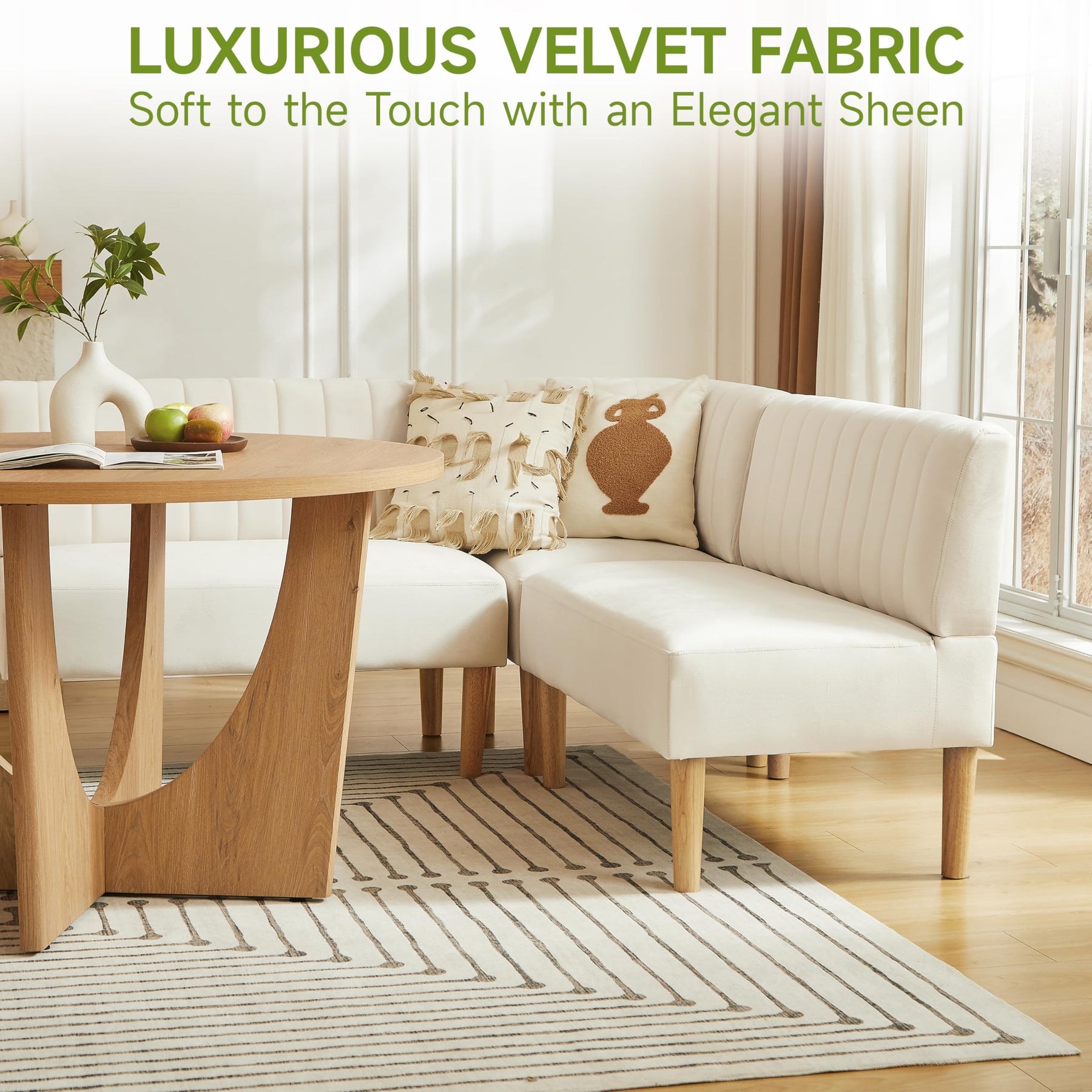 47" Round Farmhouse Dining Table Set for 4