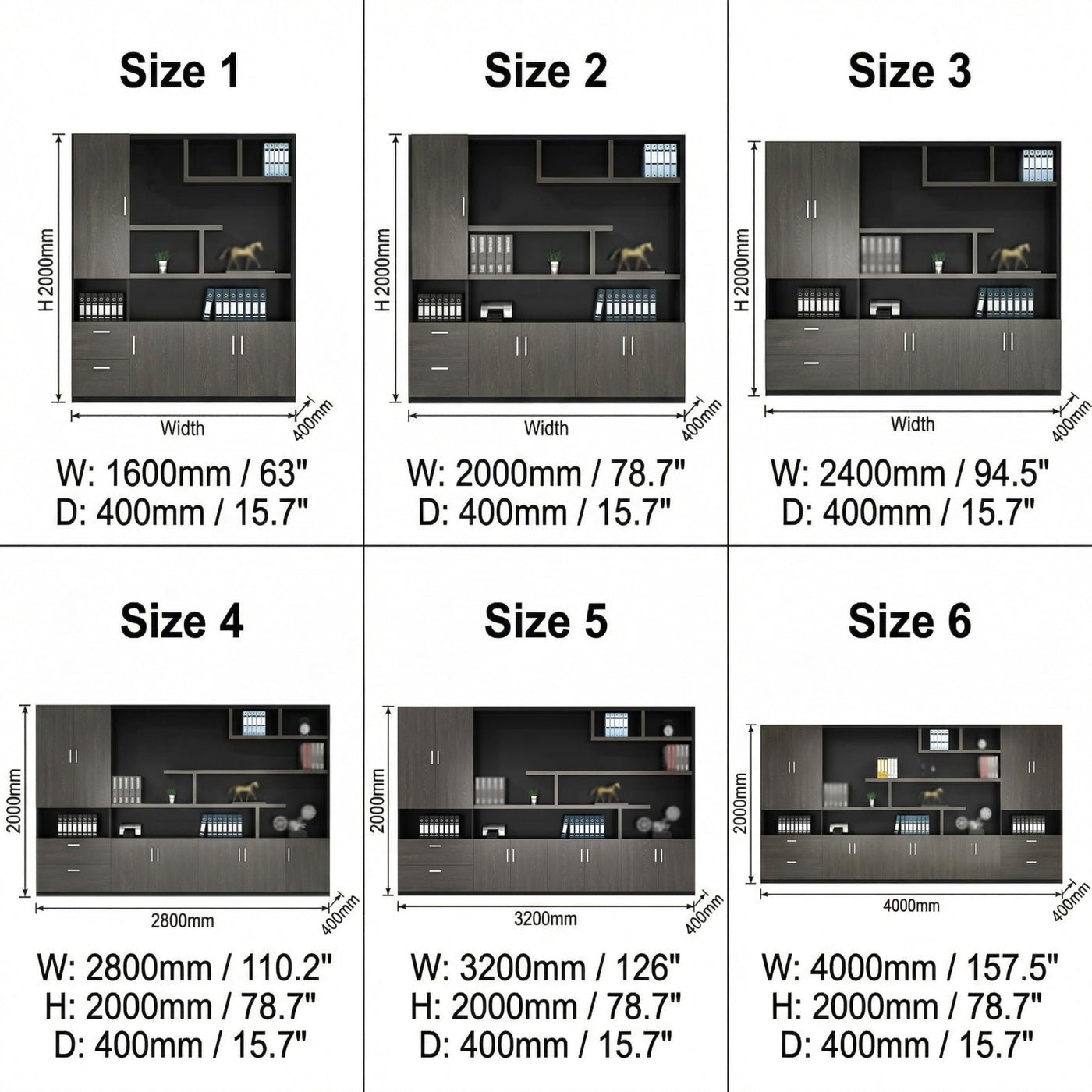Executive Storage Cabinet & Bookcase Wall Unit