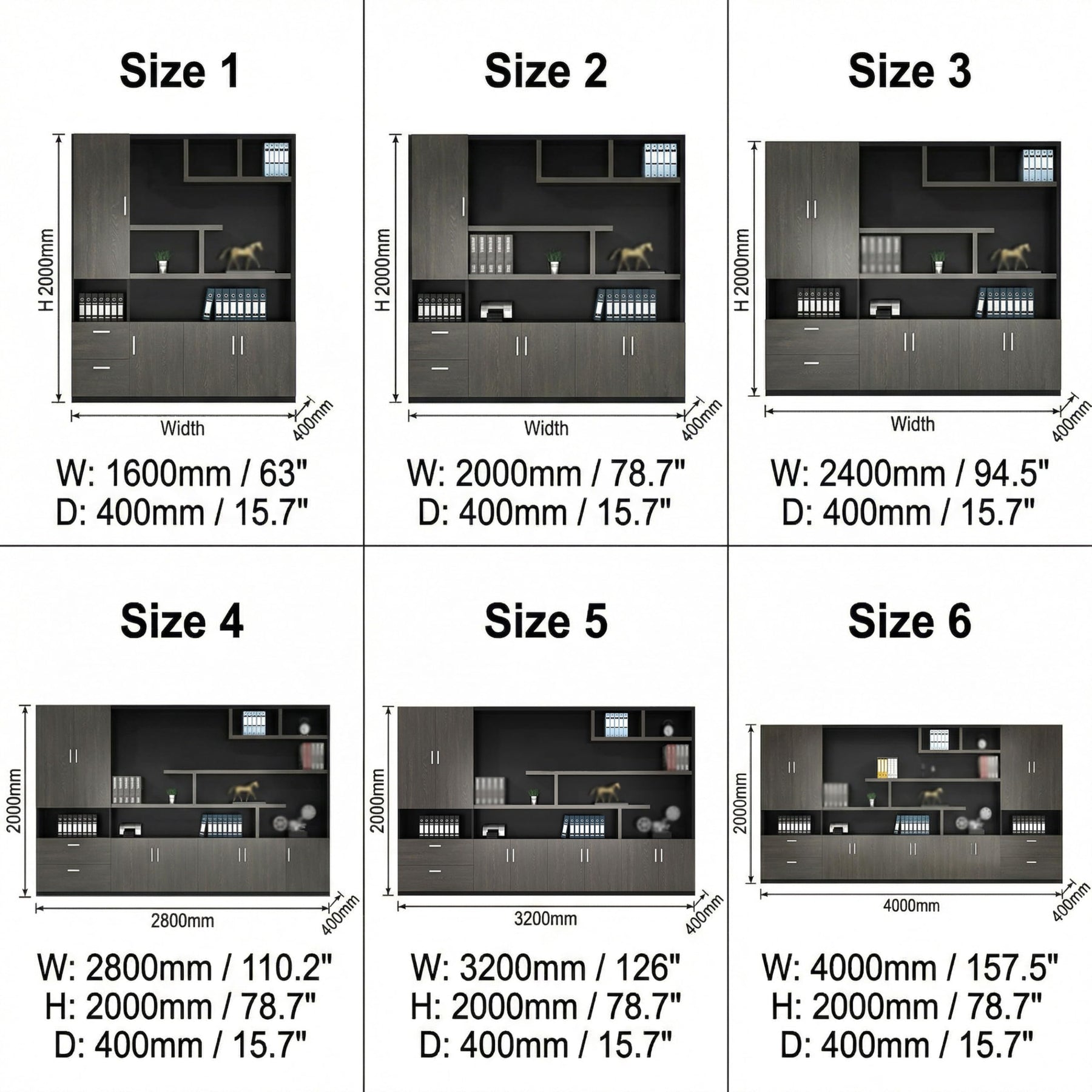 Executive Storage Cabinet & Bookcase Wall Unit