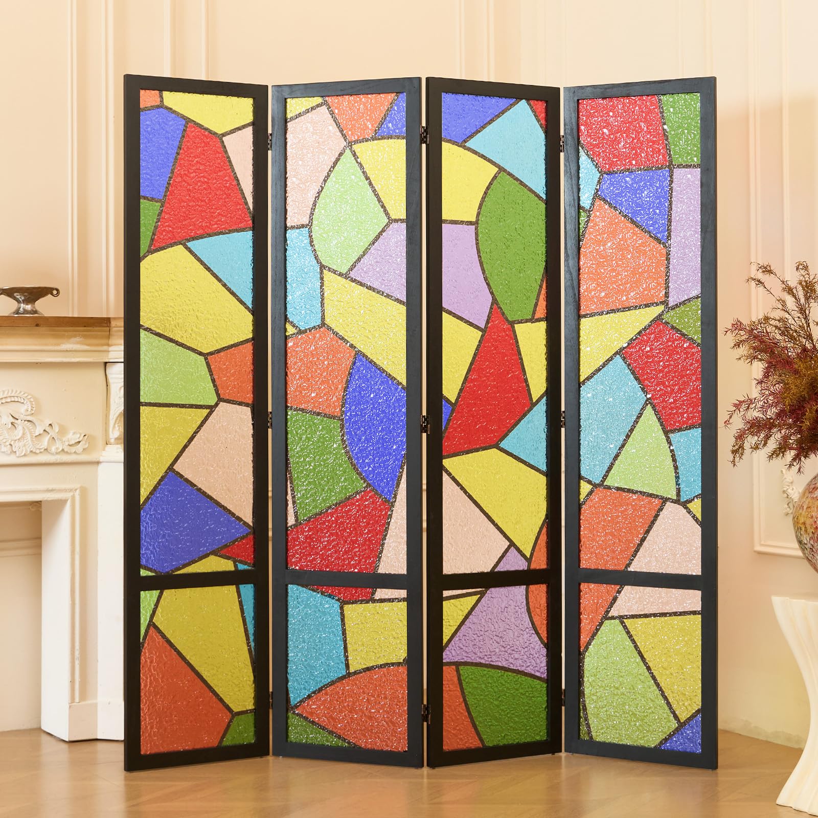 4-Panel Acrylic Privacy Room Divider