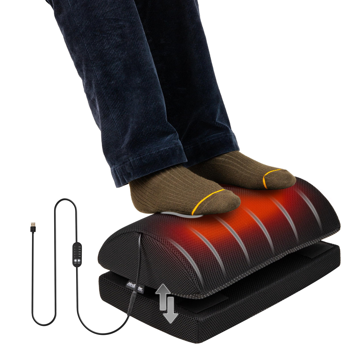 Heated Memory Foam Footrest with Adjustable Height
