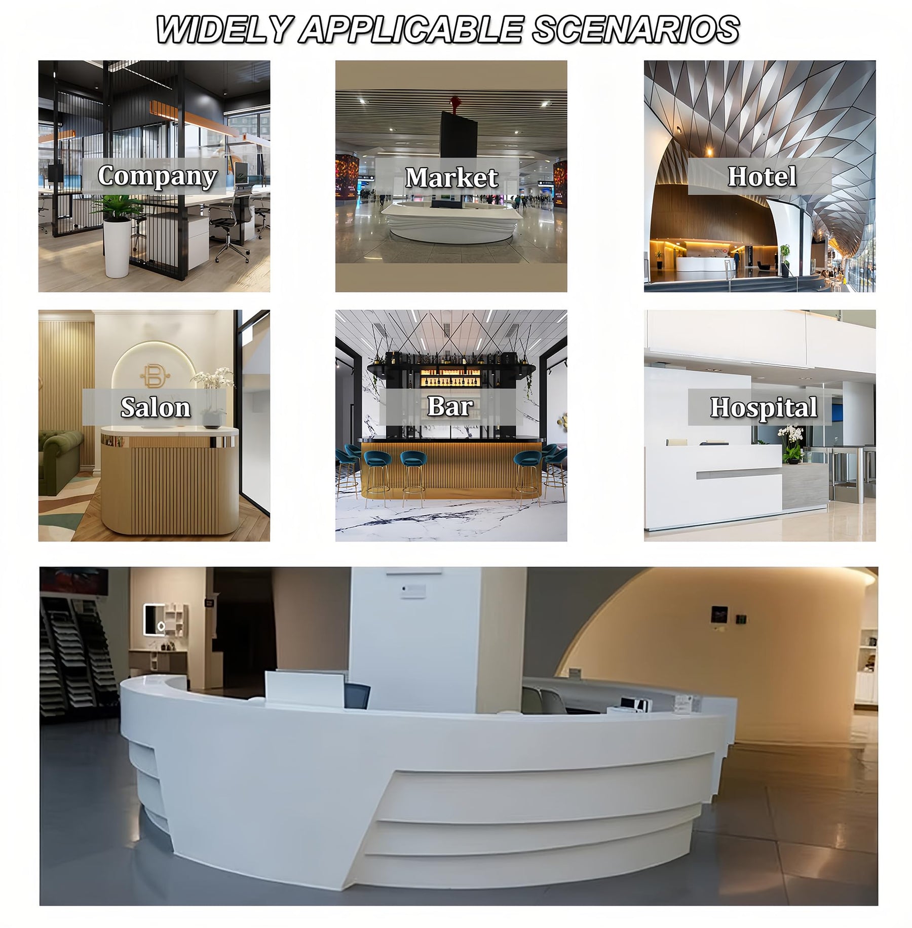 Striped Reception Desk for Salon & Retail Spaces