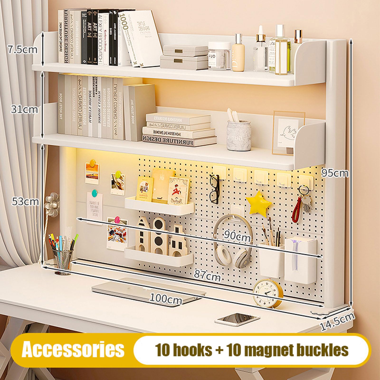 3-Tier Clamp-On Desk Organizer Shelf