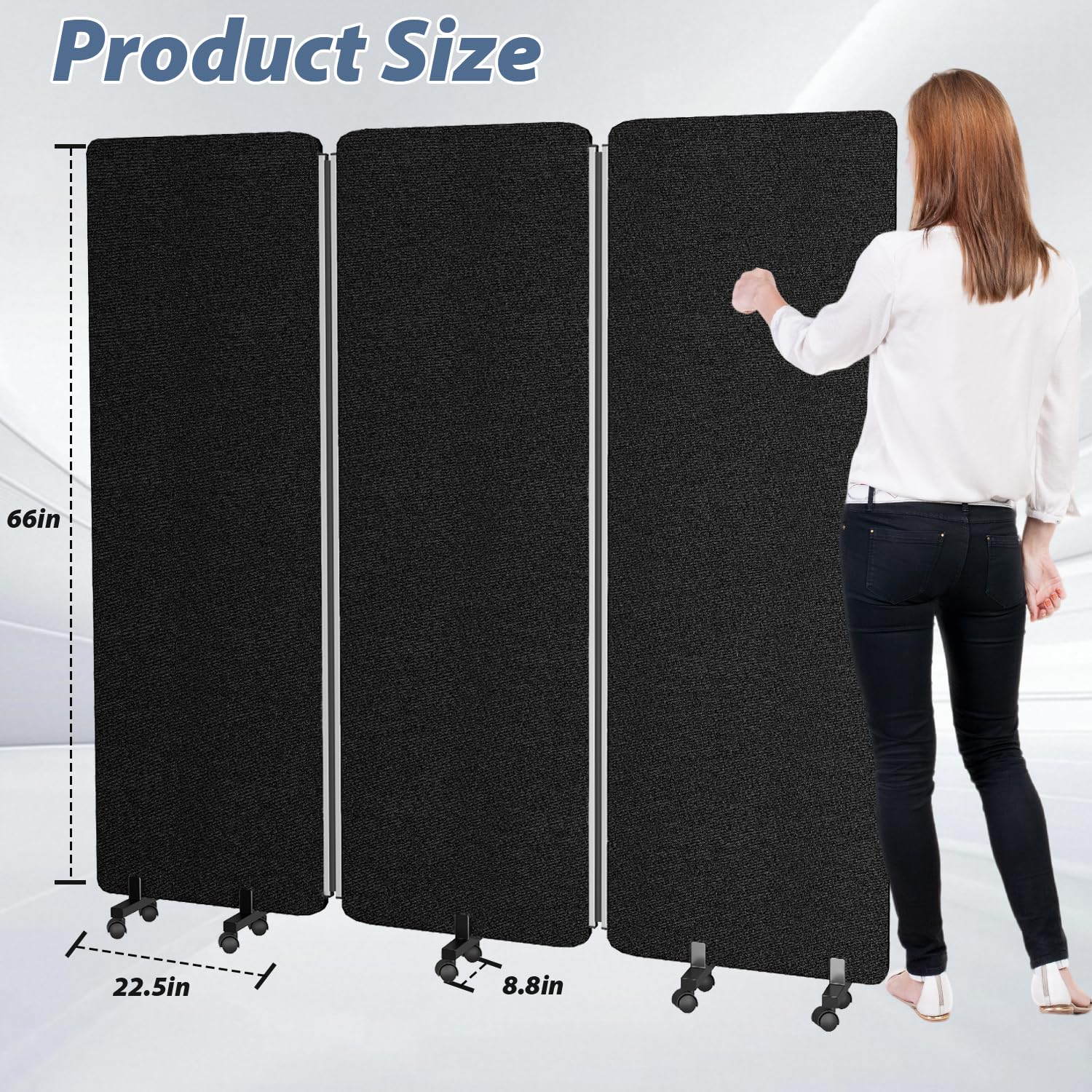 Soundproof Room Divider with Wheels