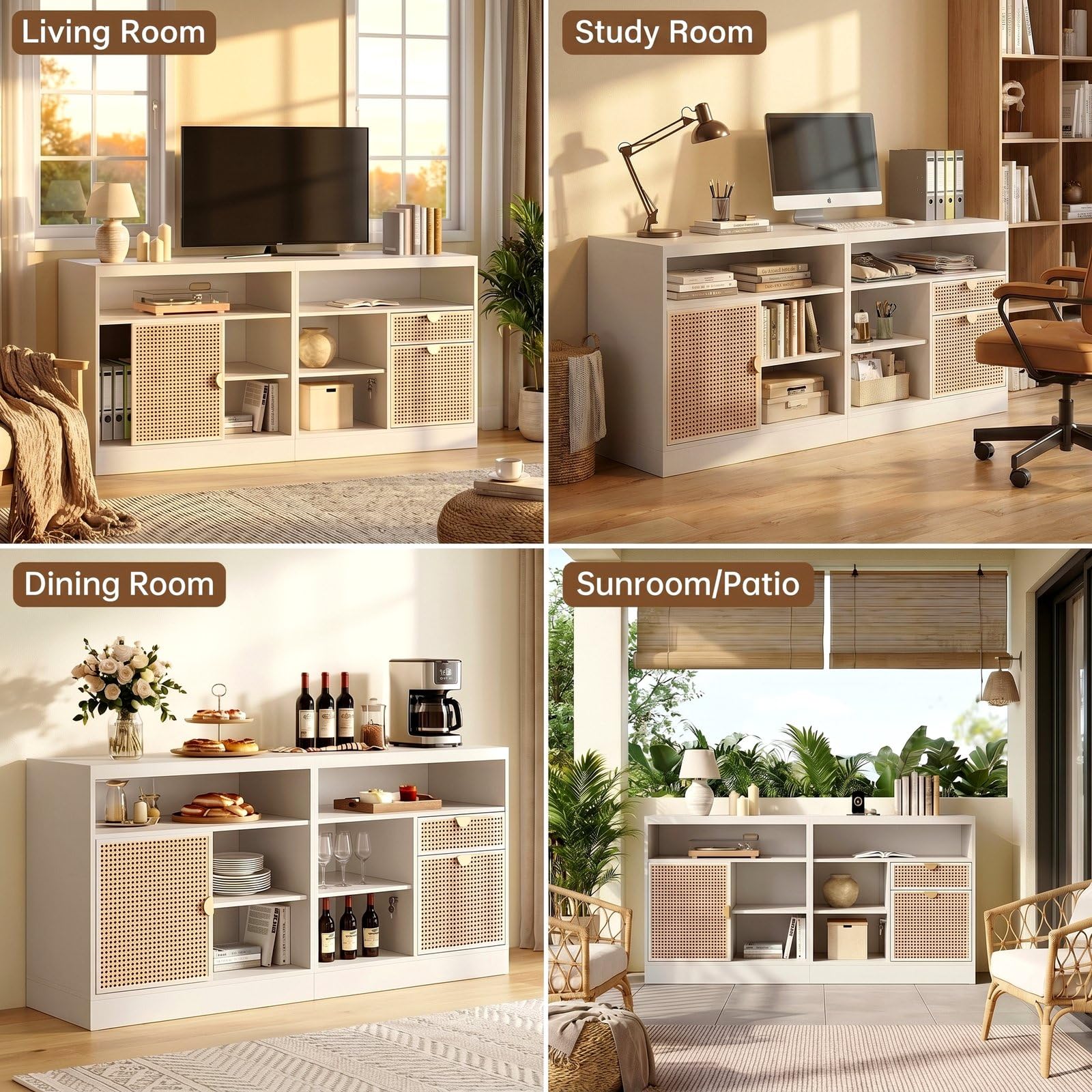 63" Lateral File Cabinet with Lock & Sliding Door