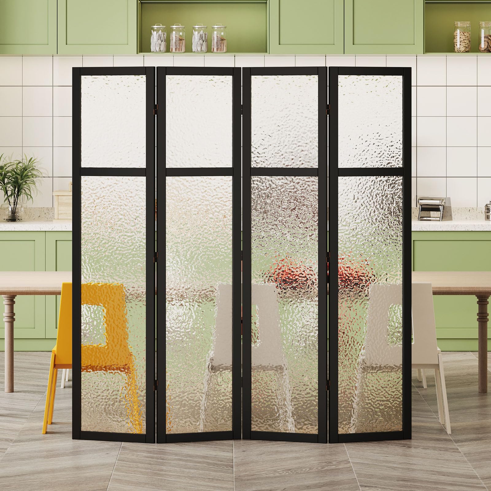 4-Panel Acrylic Privacy Room Divider