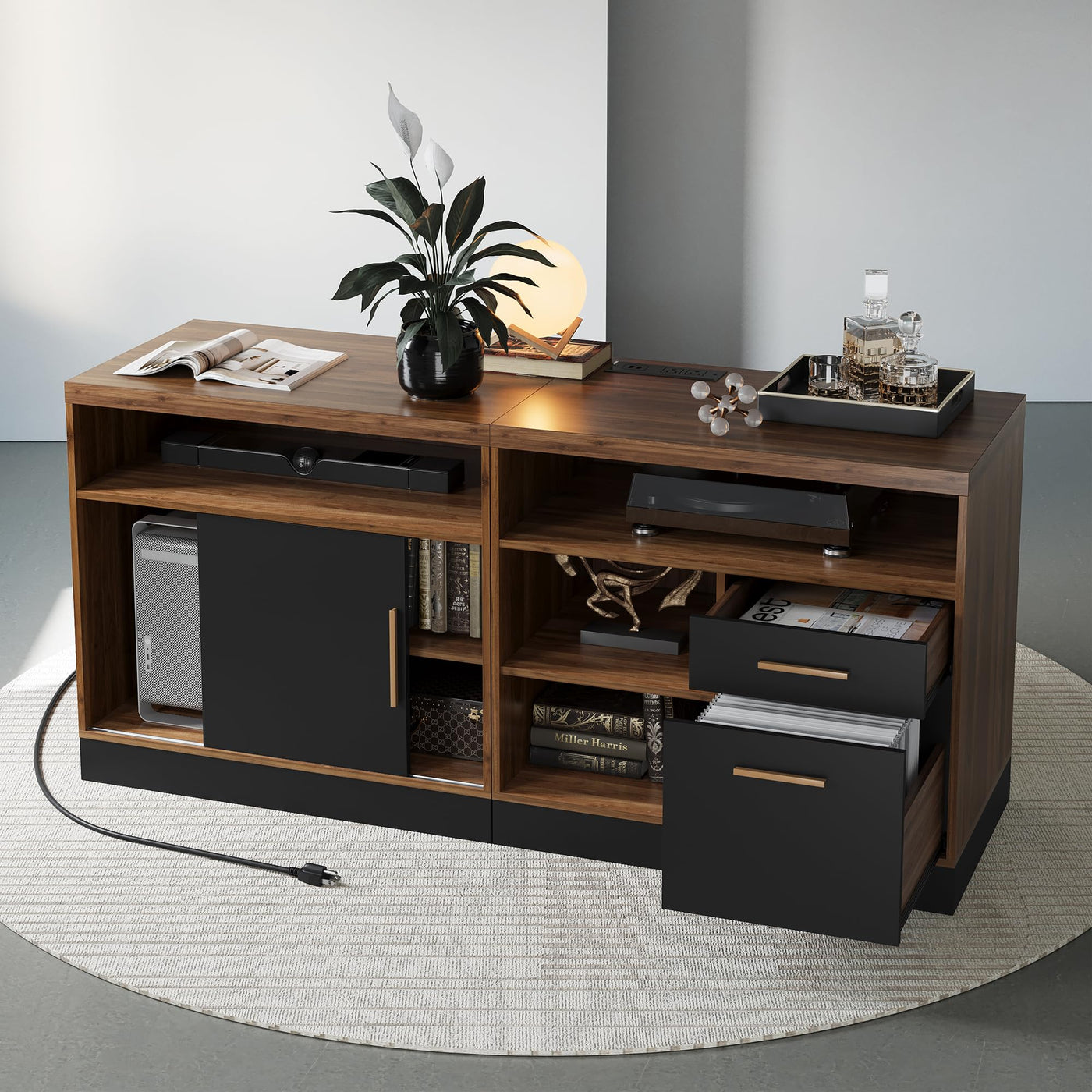 ModernMate 63" Wood Lateral File Cabinet with Lock, Filing Cabinet for Home Office
