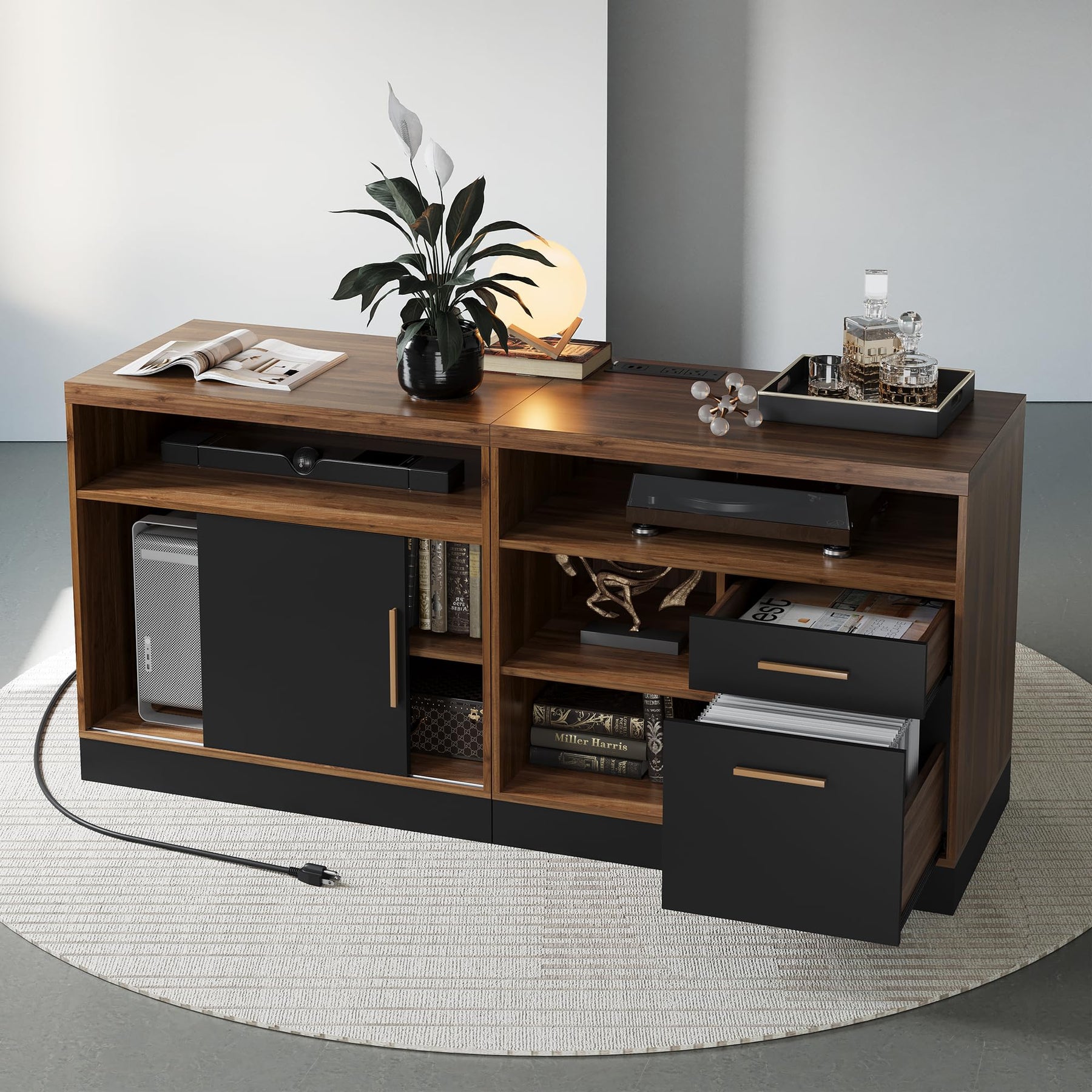 ModernMate 63" Wood Lateral File Cabinet with Lock, Filing Cabinet for Home Office