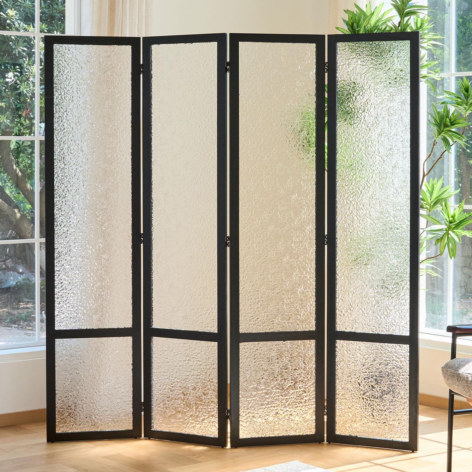 4-Panel Acrylic Privacy Room Divider