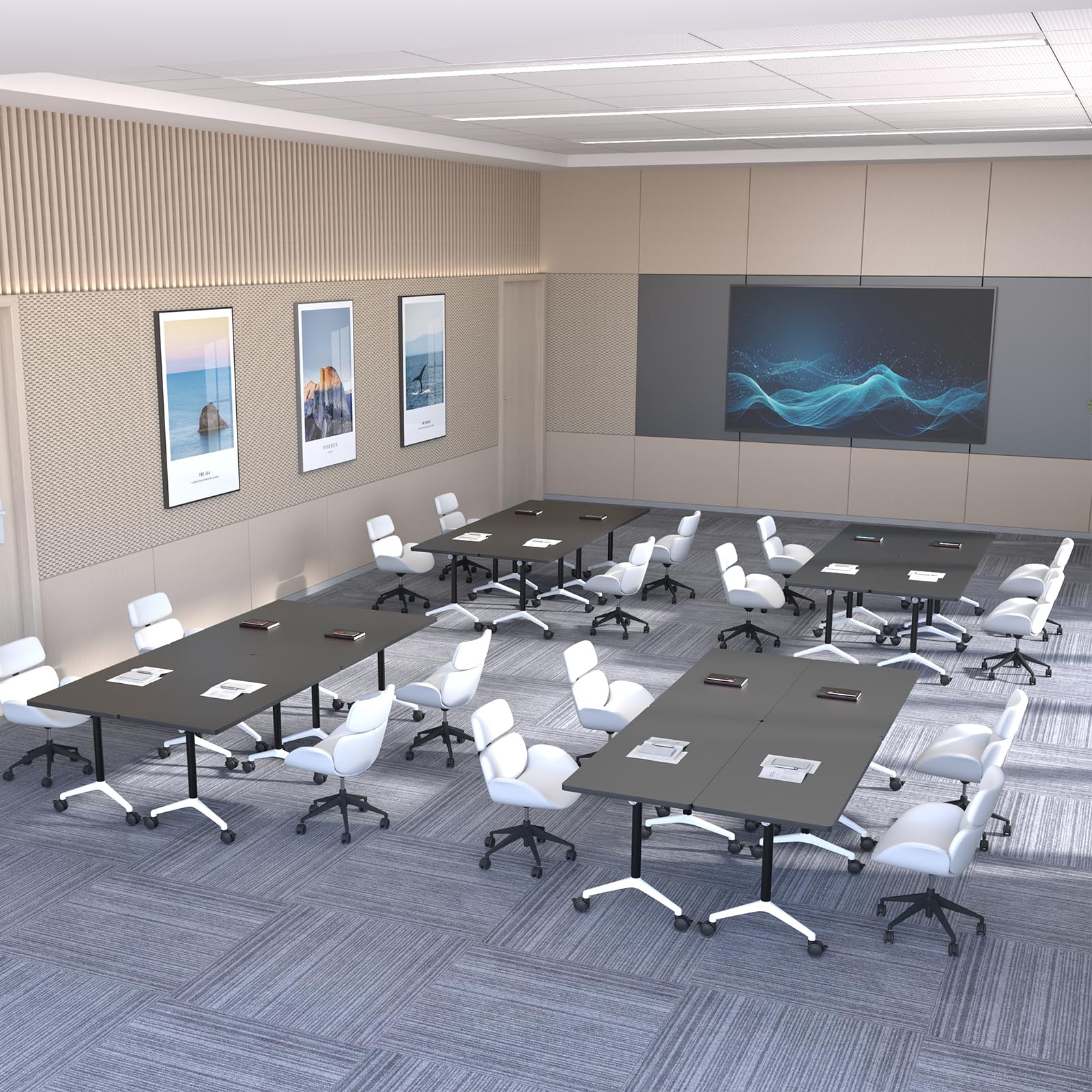 Modular Folding Conference Table with Wheels