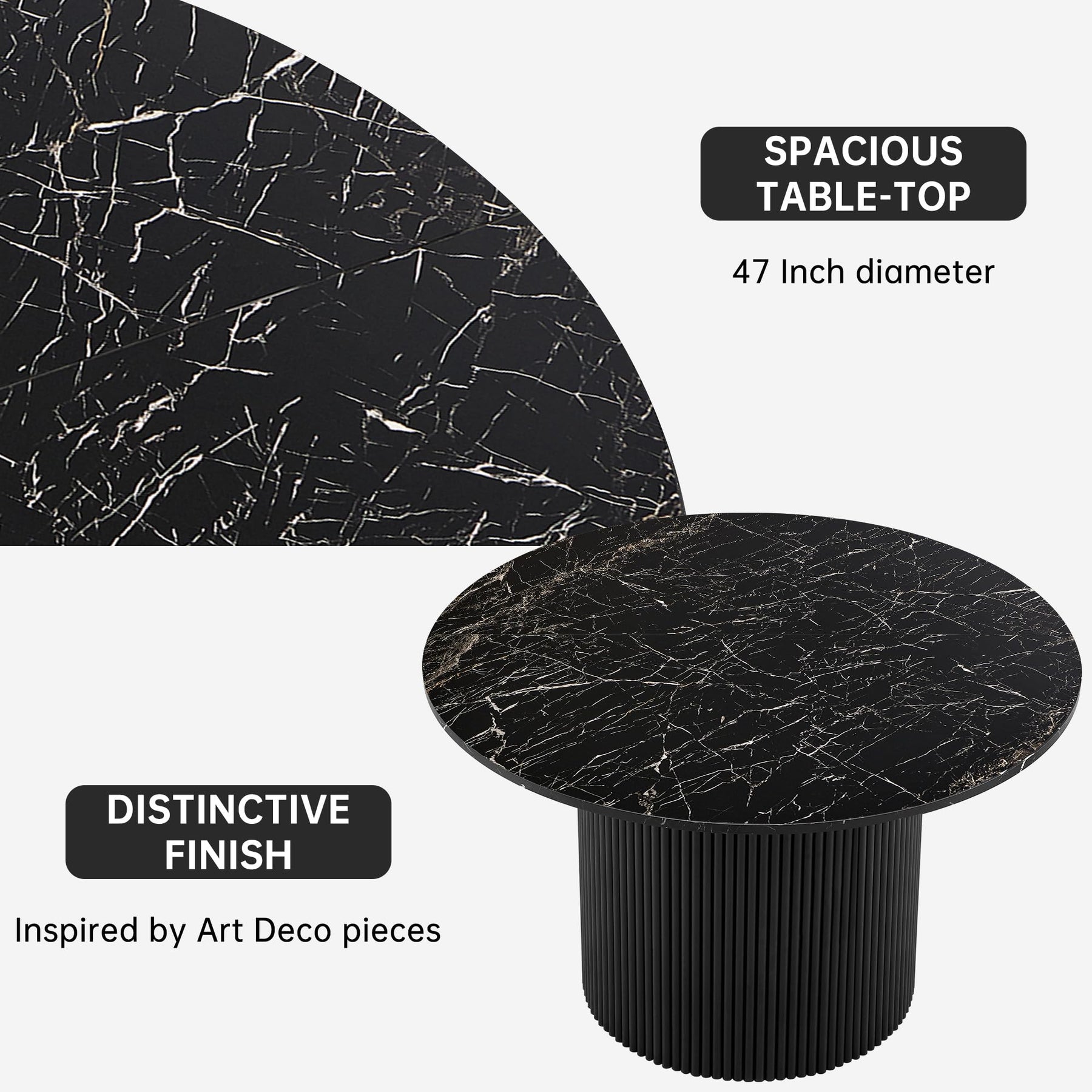 3-Piece Round Dining Table Set for 2