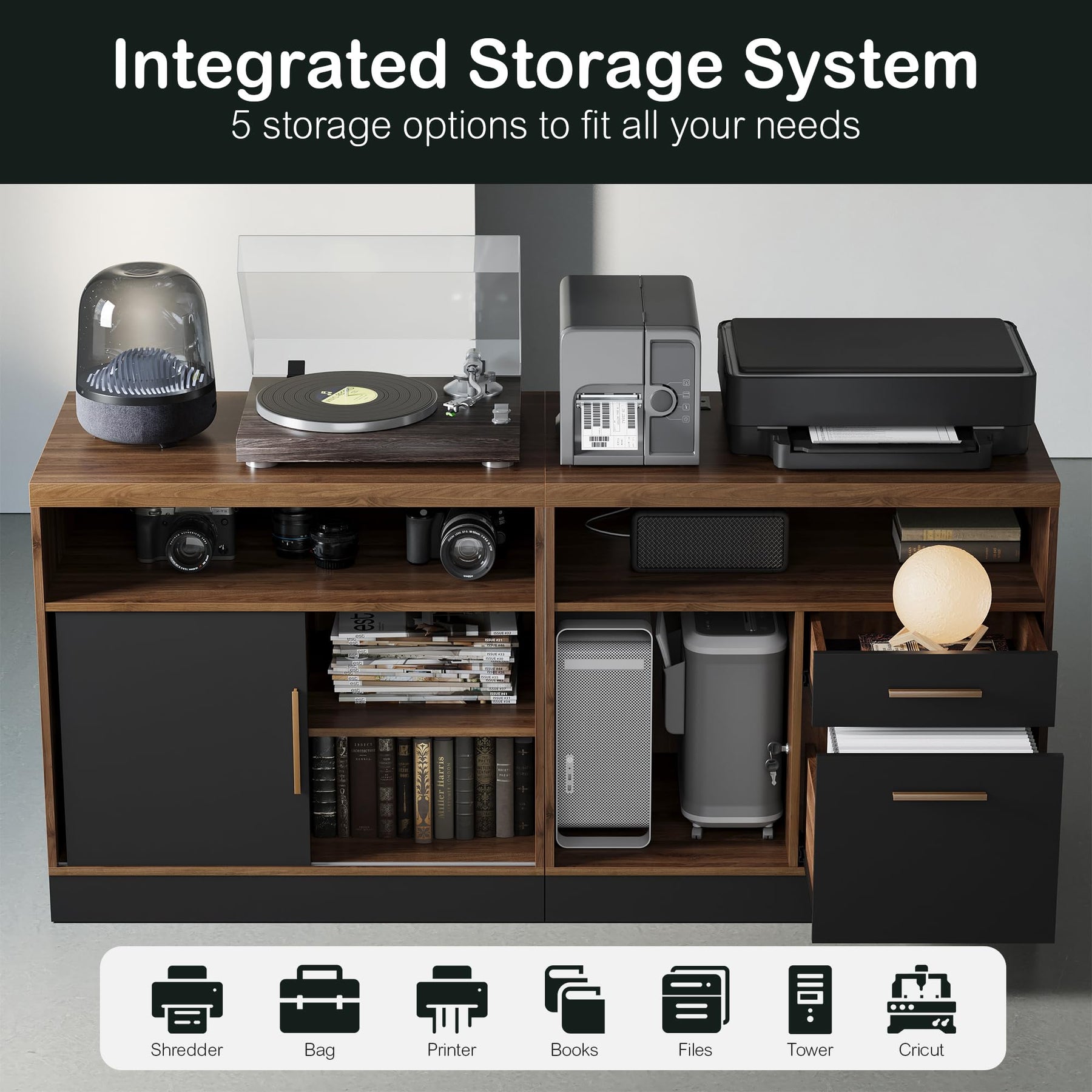 ModernMate 63" Wood Lateral File Cabinet with Lock, Filing Cabinet for Home Office