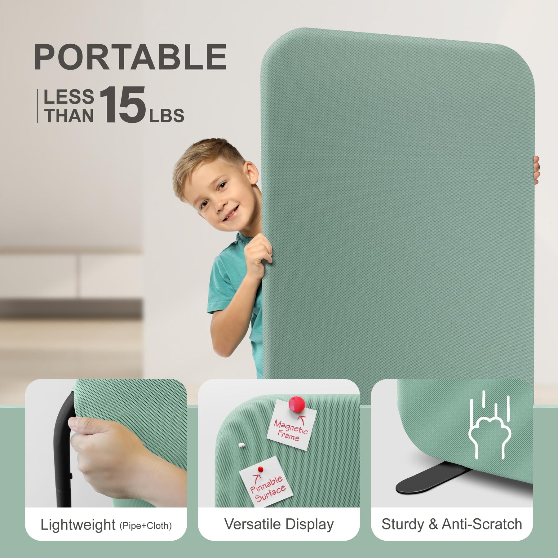 DECOLAB Standing Room Divider, Room Partition Panel, 29"x65"