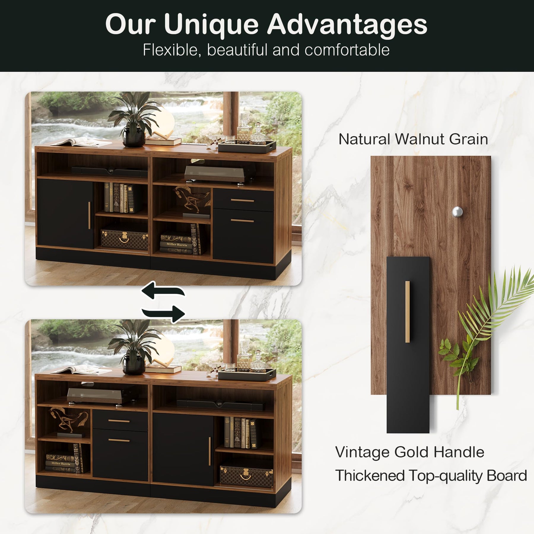 ModernMate 63" Wood Lateral File Cabinet with Lock, Filing Cabinet for Home Office
