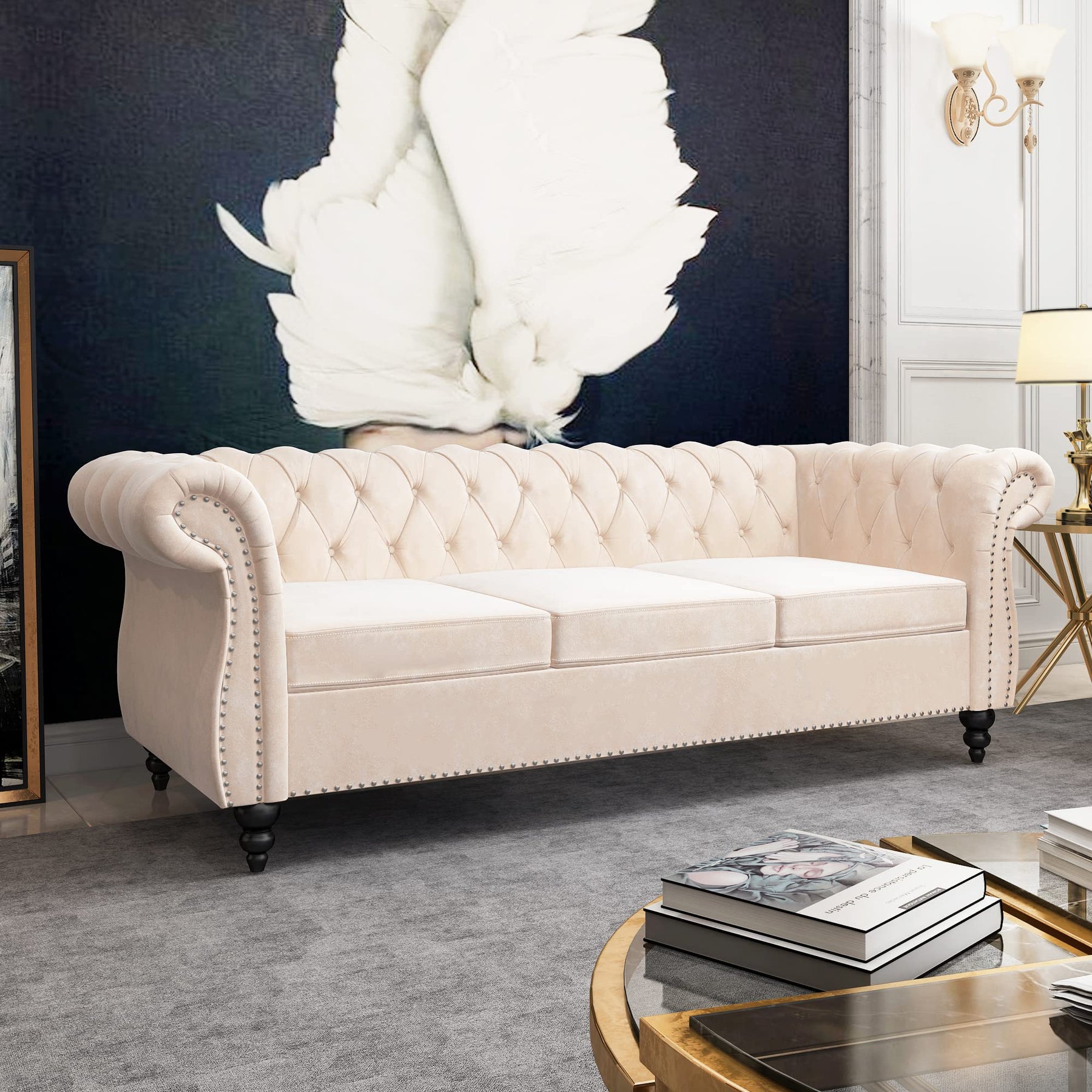 Chesterfield Sofa & Chair Living Room Set