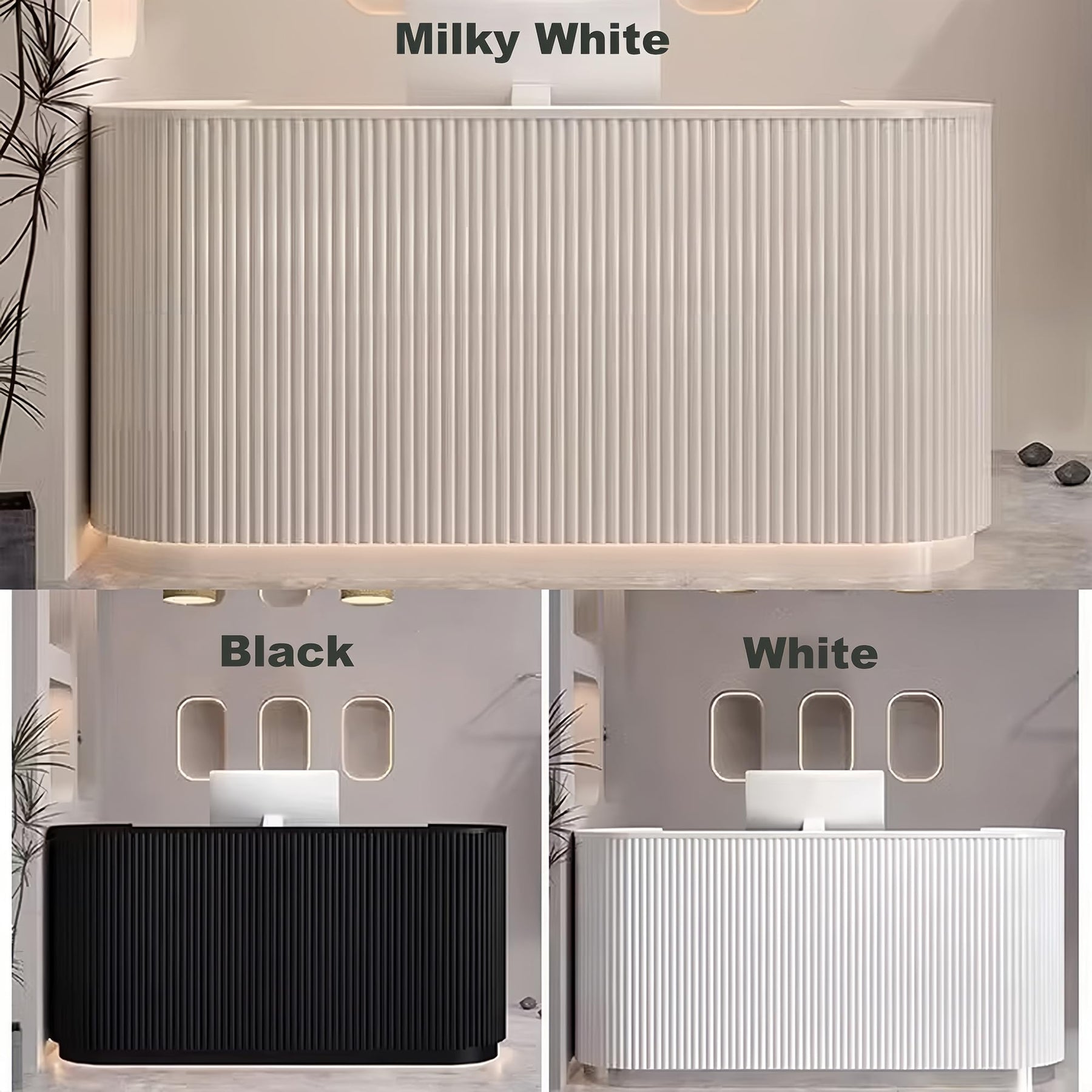 Striped Reception Desk for Salon & Retail Spaces