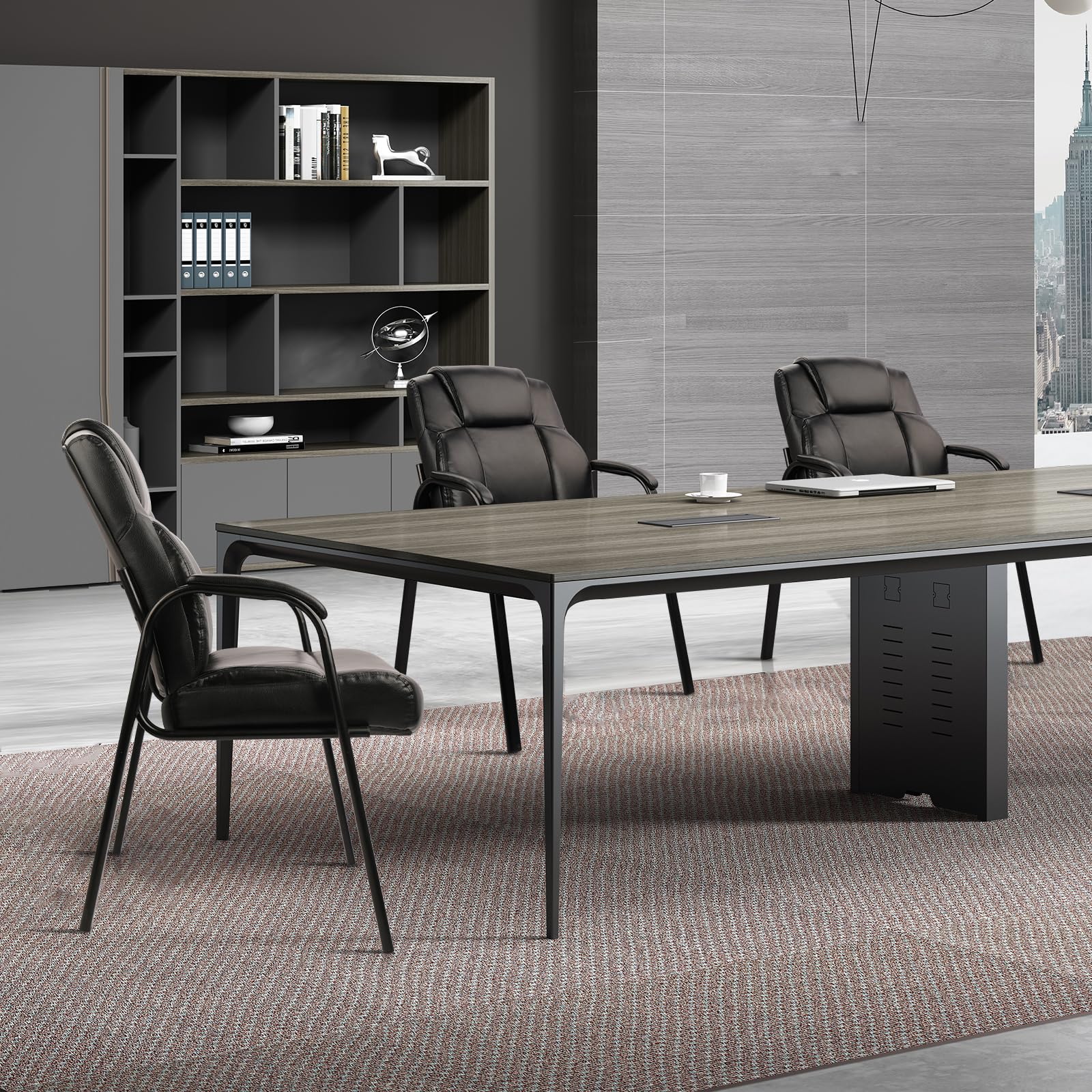 CLATINA Big & Tall 400 lb. Leather Reception Chairs Guest Chair