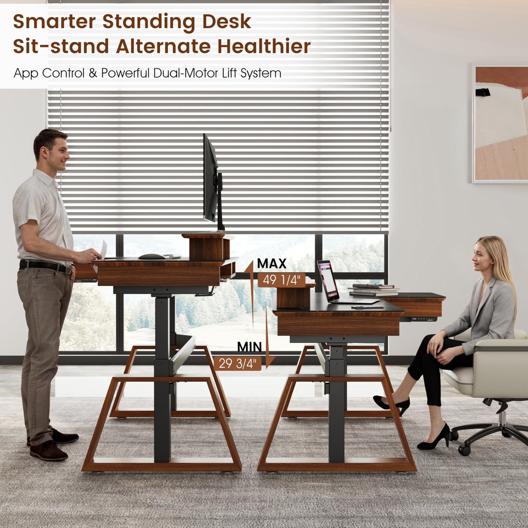 EUREKA ERGONOMIC Electric Standing Desk, 63inch Executive Computer Desk
