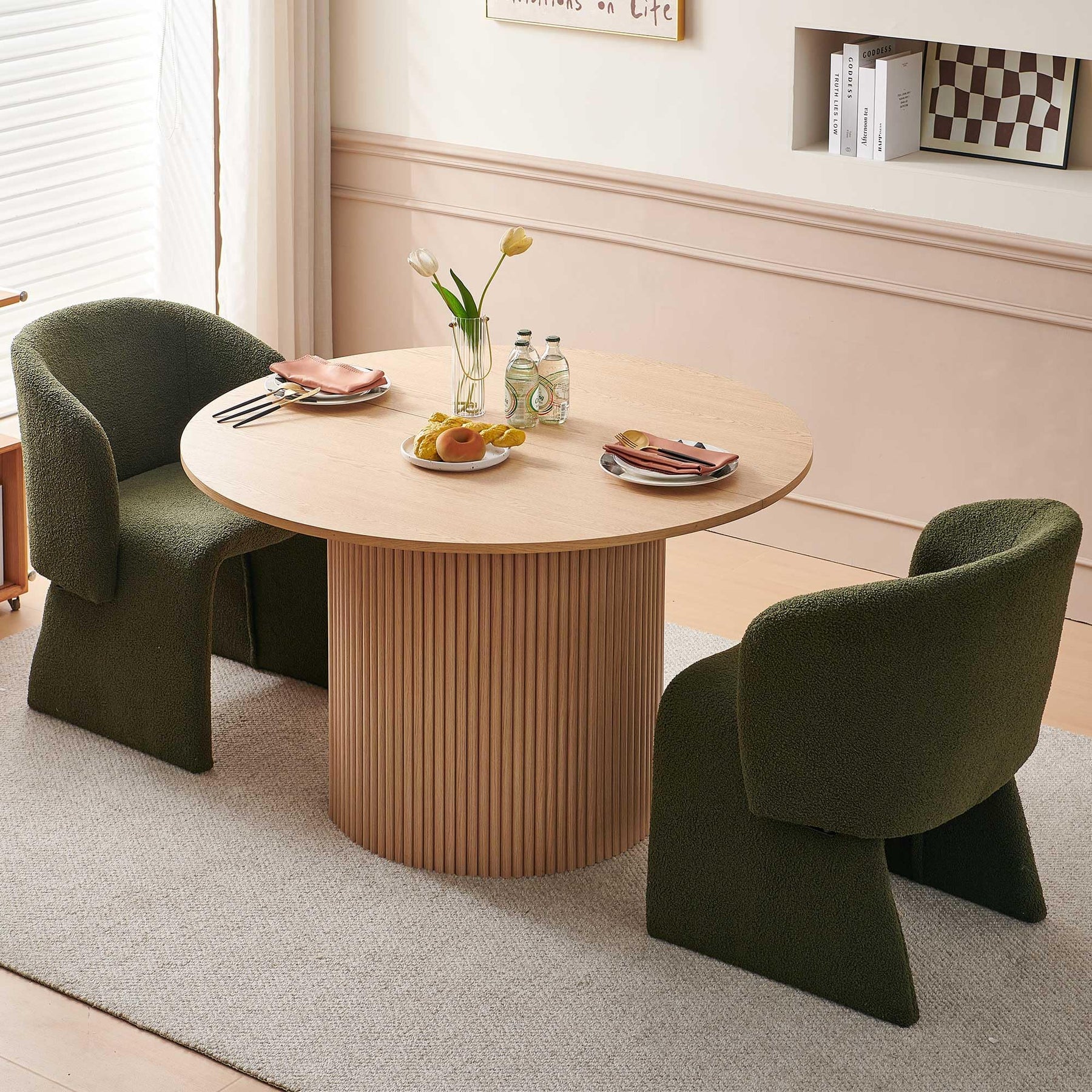 3-Piece Round Dining Table Set for 2