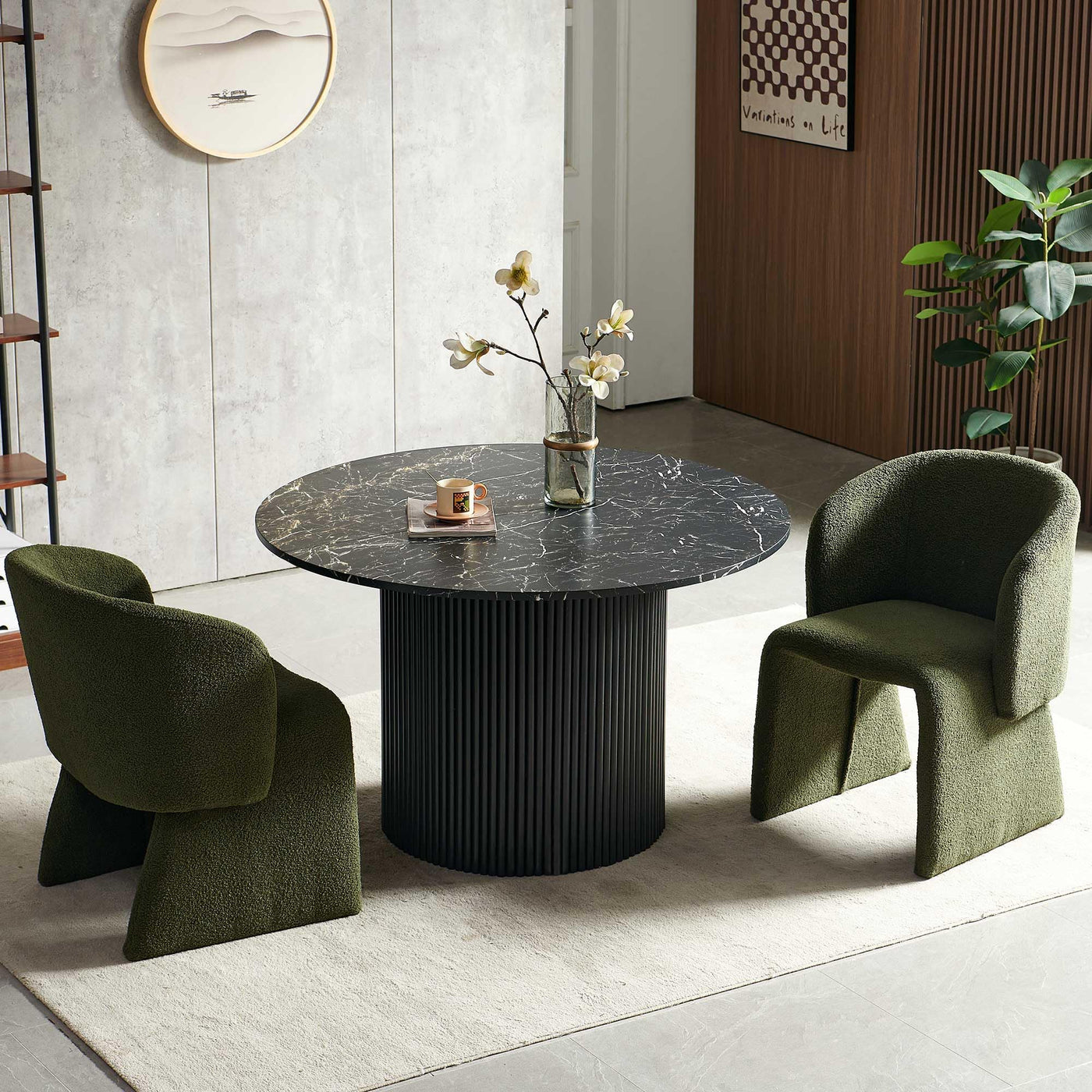 3-Piece Round Dining Table Set for 2