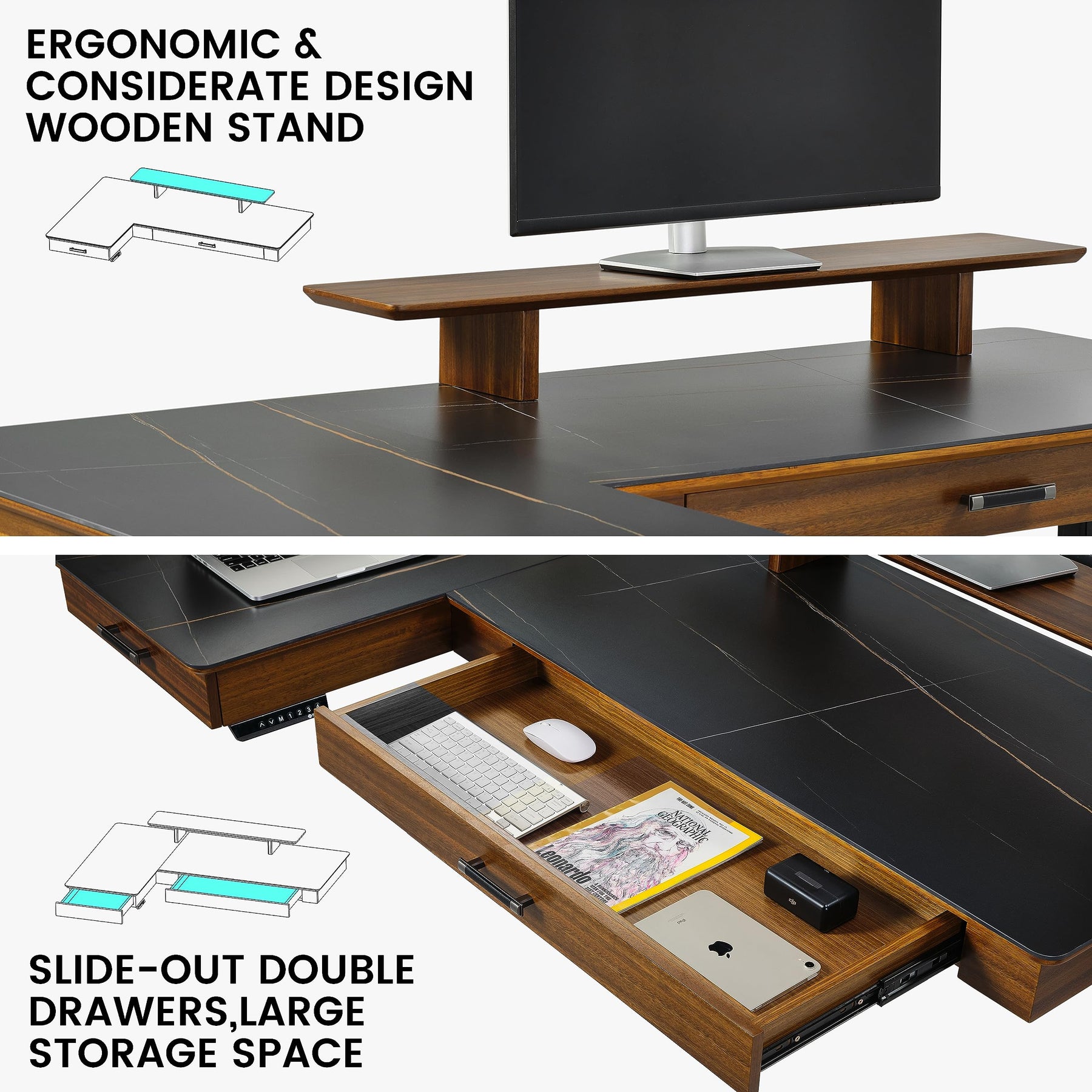 EUREKA ERGONOMIC Electric Standing Desk, 63inch Executive Computer Desk